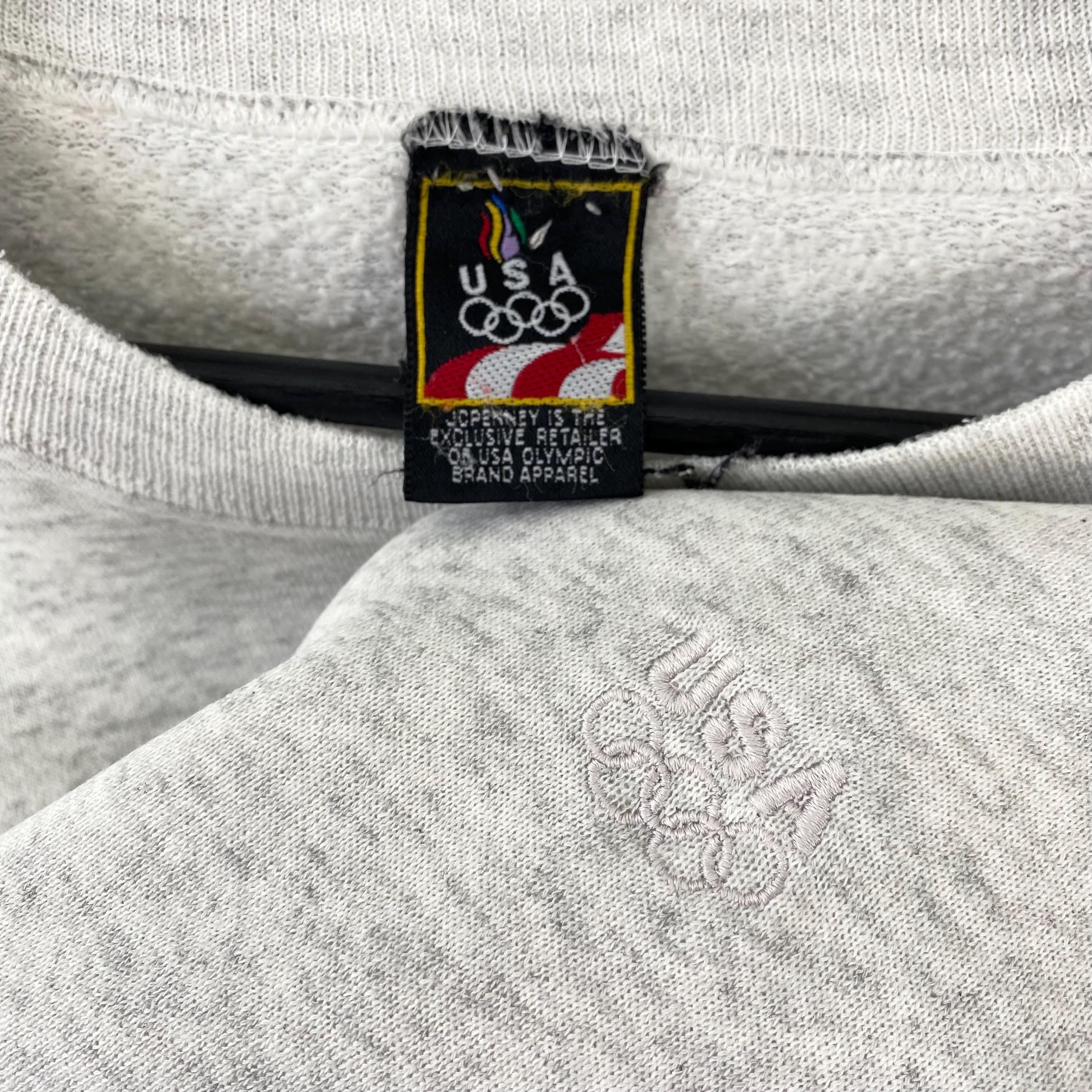 Vintage 90s Olympics USA Sweatshirt Olympics Atlanta Crewneck Olympics Sweater Pullover Summer Olympic Games Embroidered Logo Grey XLarge Sweatshirt – Warm & Stylish · Great Gift For Fans