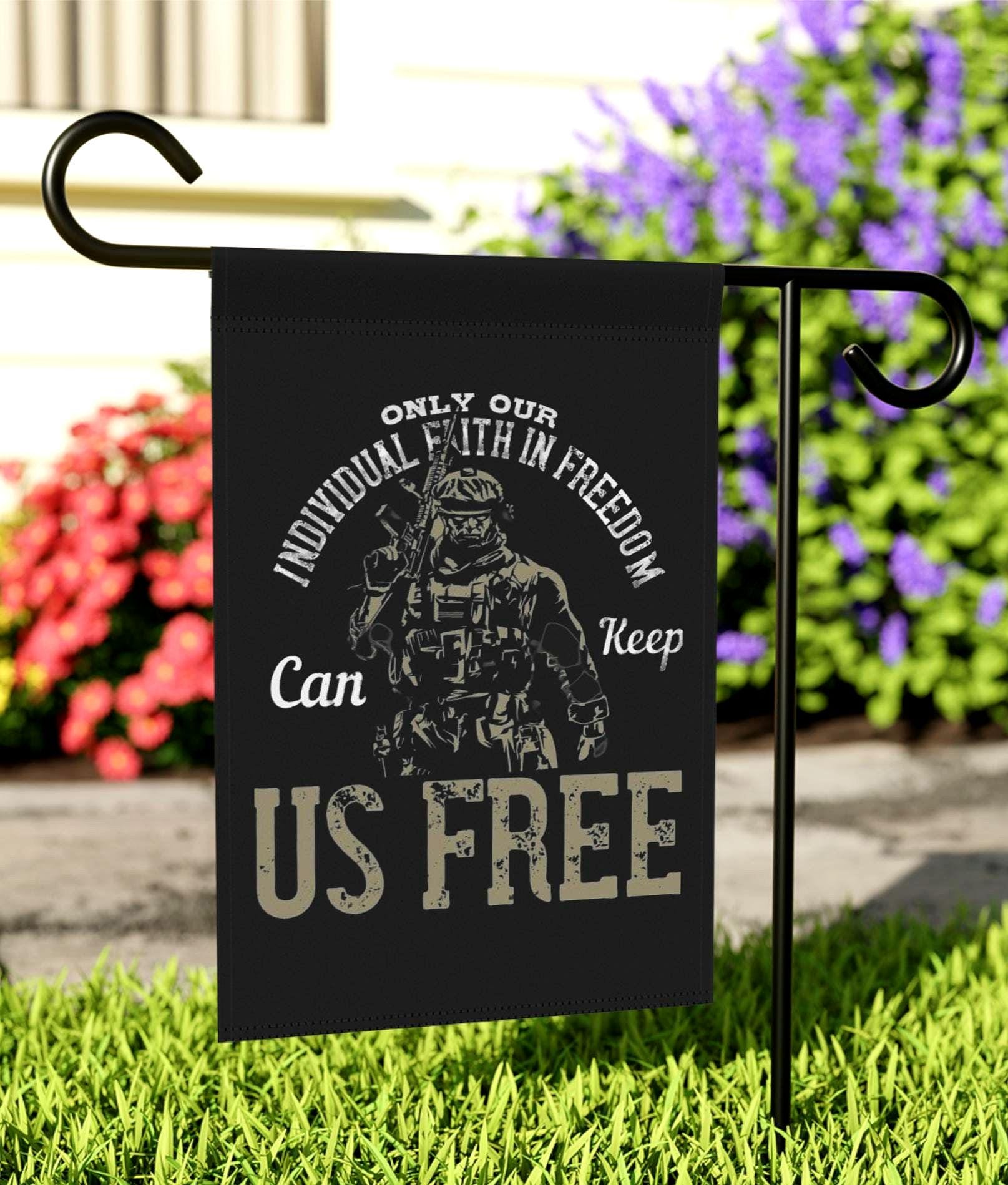 Patriotic Garden Banner Outdoor Decor for Independence Day Memorial Day Military Families Home Garden Decor Flag for Veterans Graphic Tee – Easygoing Wear · High-Quality Print
