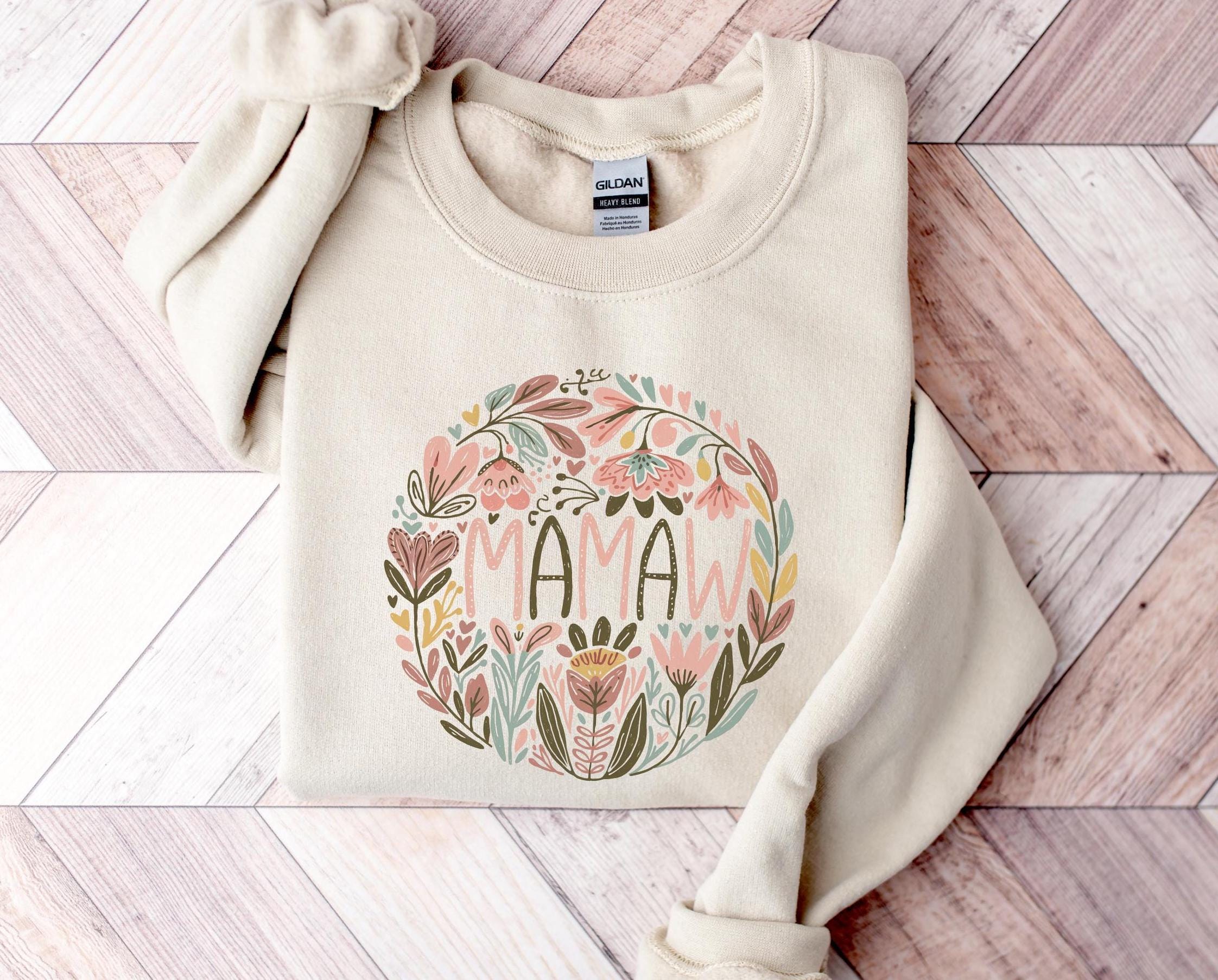 Cute MAMAW Sweatshirt Grandma Gift for Mother39s Day Abstract Boho Flower Pullover Gift for Mamaw from Grandkids Sweatshirt – Soft Feel · Must-Have Style