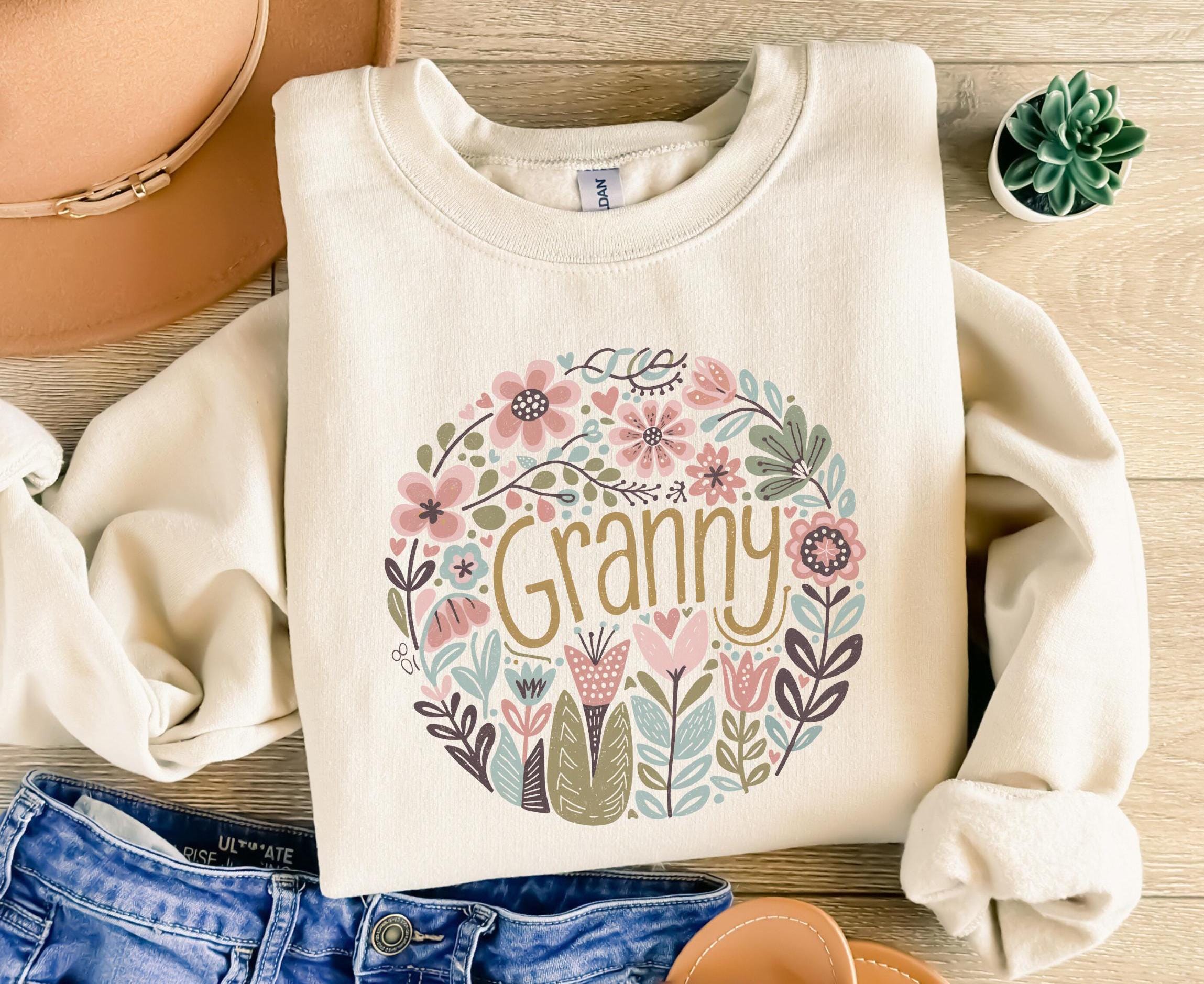 Cute GRANNY Sweatshirt Grandma Gift for Mother39s Day Abstract Boho Flower Pullover Gift for Granny Sweatshirt – Fan Favorite · High-Quality Print