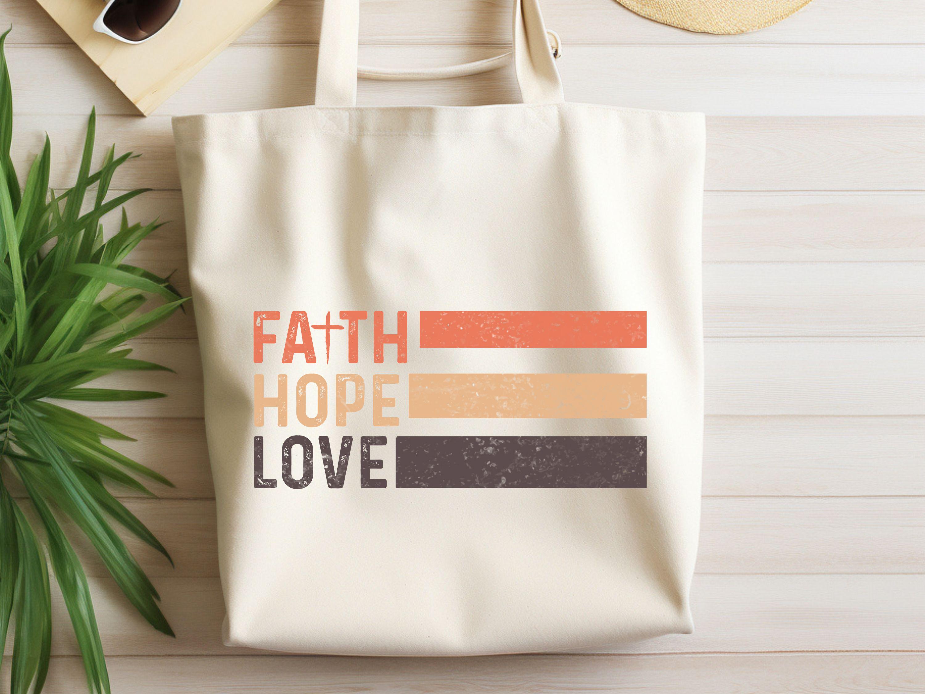 Faith Hope Love Tote Bag Christian Easter Tote Religious Gift Inspirational Gift Church Events Faith Bag Christian Tote Bible Verse Tote Bag – Everyday Comfort · Must-Have Style