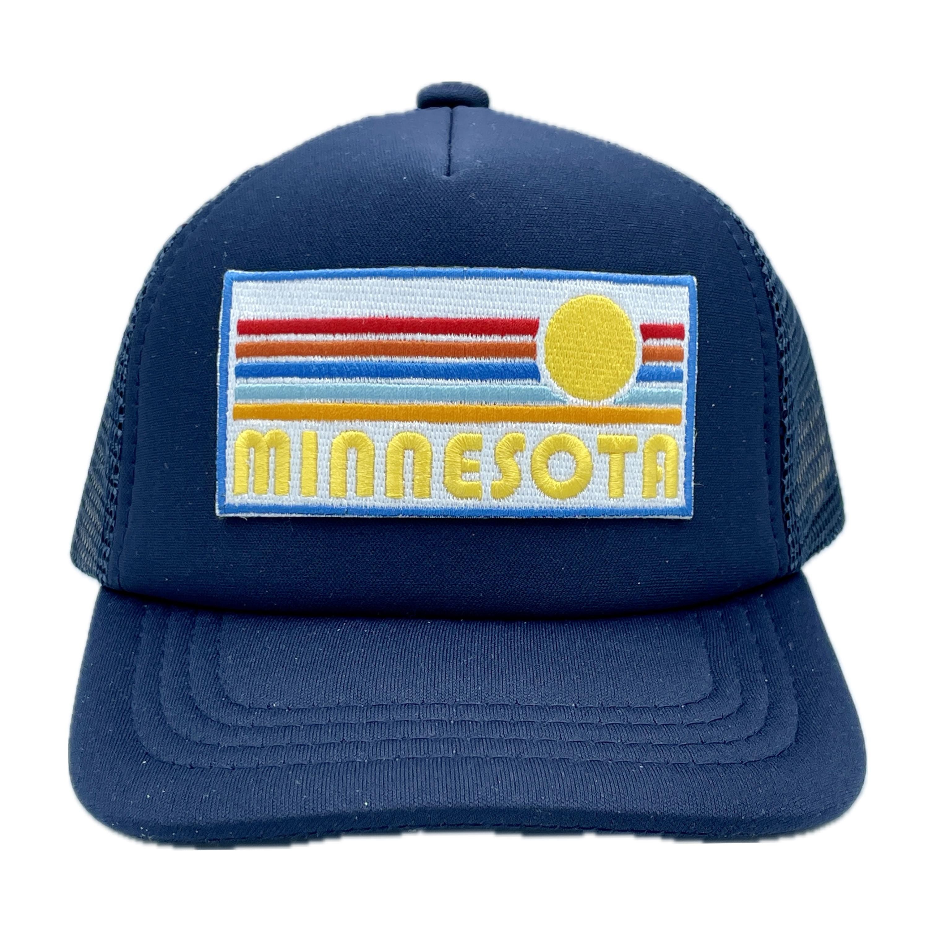 Baby Minnesota Trucker Hat Infant Hat 6 month 2 years Retro Sunset Graphic Tee – Everyday Comfort · High-Quality Print
