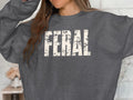 FERAL Sweatshirt Grunge Style Pullover Vintage Look Shirt Edgy Casual Wear Comfortable and Trendy Streetwear Outfit Gift Idea Sweatshirt – Feel-Good Design · Top Pick For Any Outfit