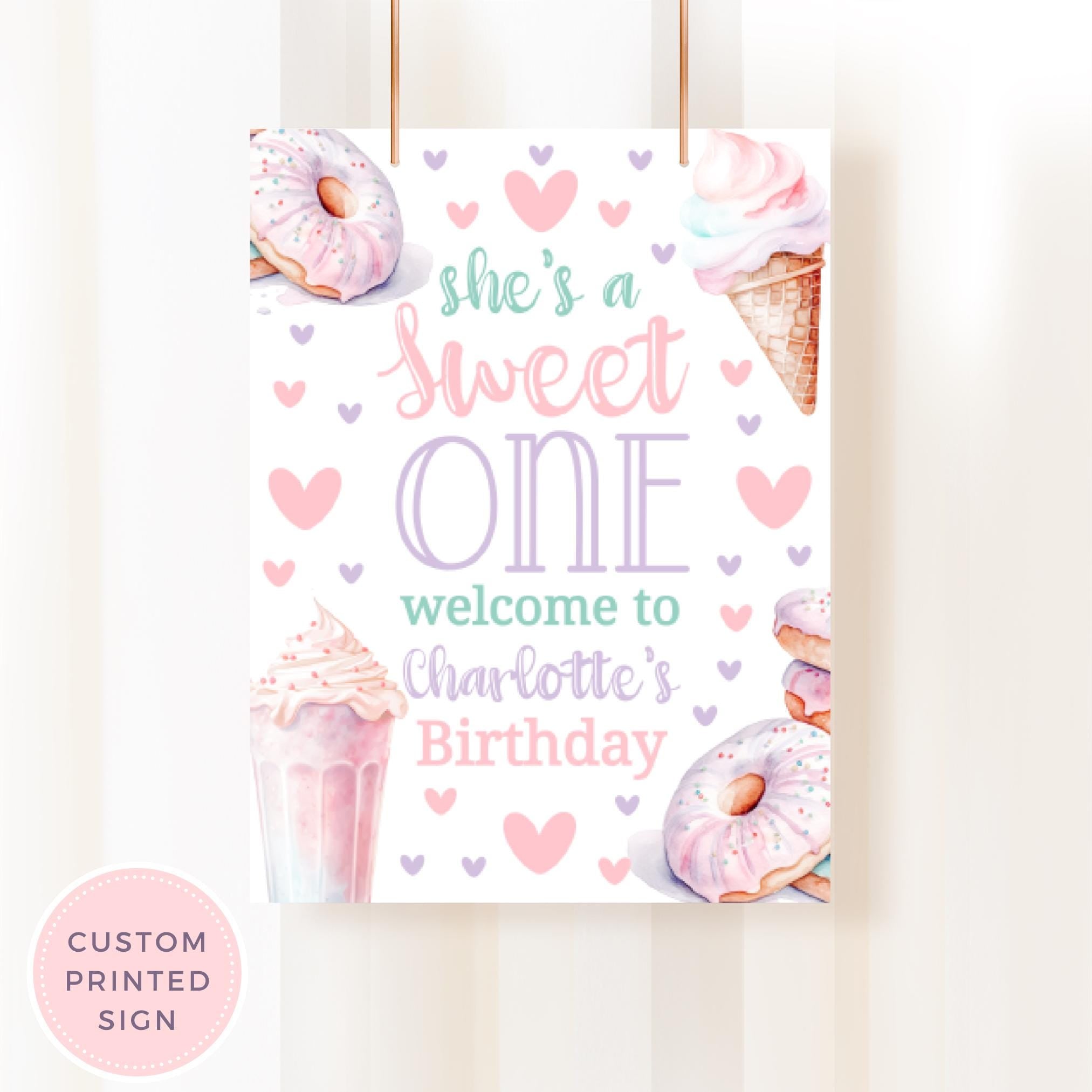 Printed 1st Birthday Sign Sweet One Birthday Foam Board Welcome Sign Girl First Birthday Sign Welcome Board Sign Birthday Party Yard SWE1 Graphic Tee – Bold Style · Must-Have Style