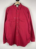 Vintage 90s Carhartt Red Button Up Long Sleeve Shirt Size L Graphic Tee – Cozy Vibes · Must-Have Style