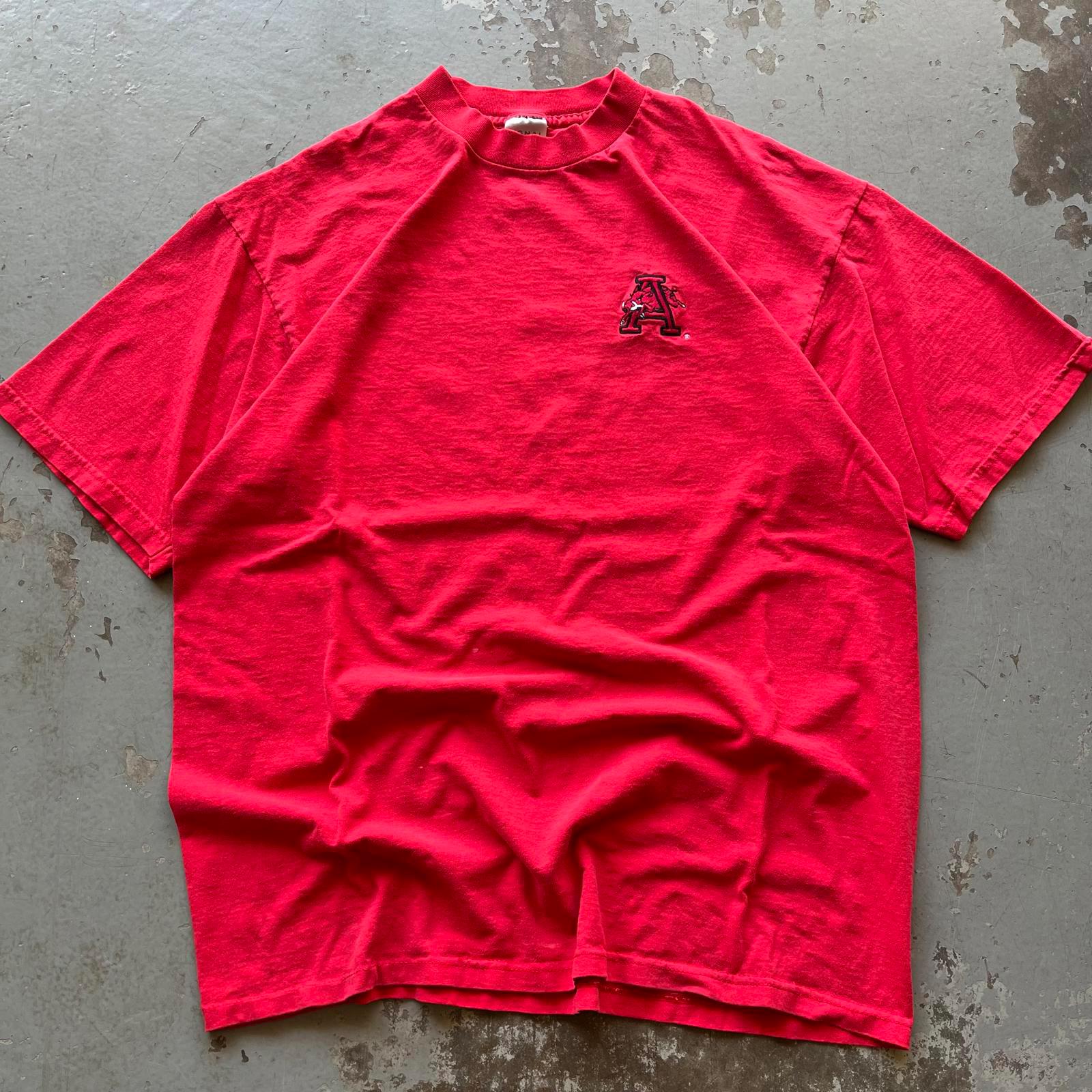 Vintage 90s Arkansas Razorbacks Embroidered Basketball Shirt Graphic Tee – Feel-Good Design · High-Quality Print