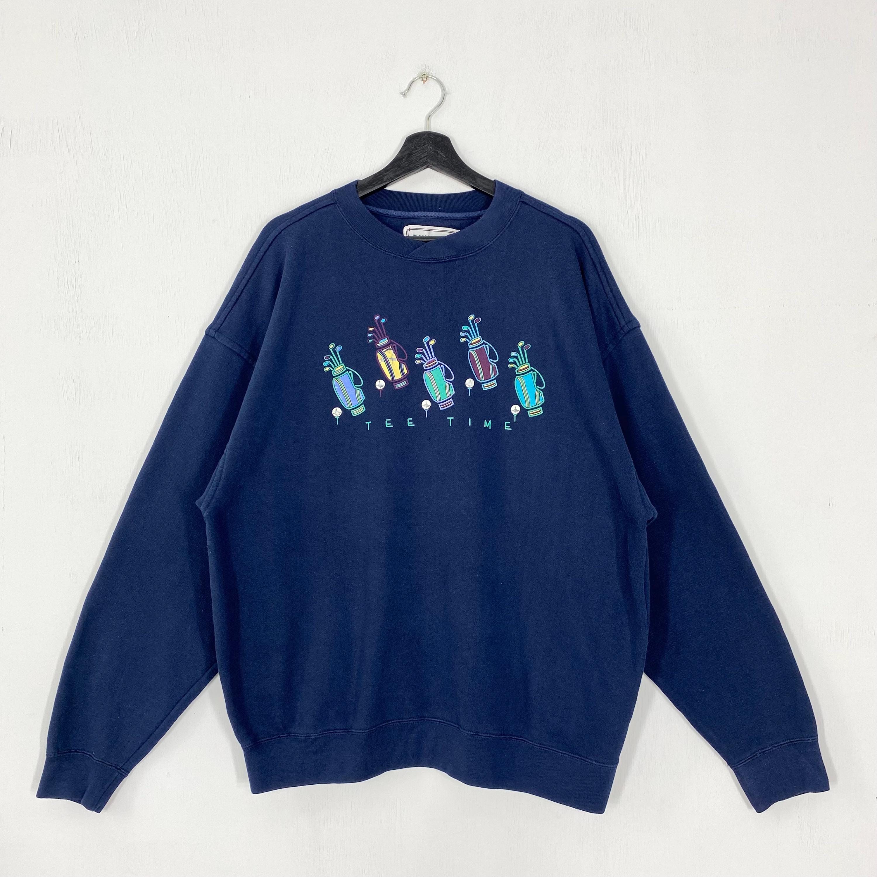 Vintage Golf Sweatshirt Legends Golf Crewneck Golf Sports Sweater Pullover Harvey Penick Golf Club Golf Art Print Logo Blue Large Sweatshirt – Aesthetic Look · Trending Graphic Apparel