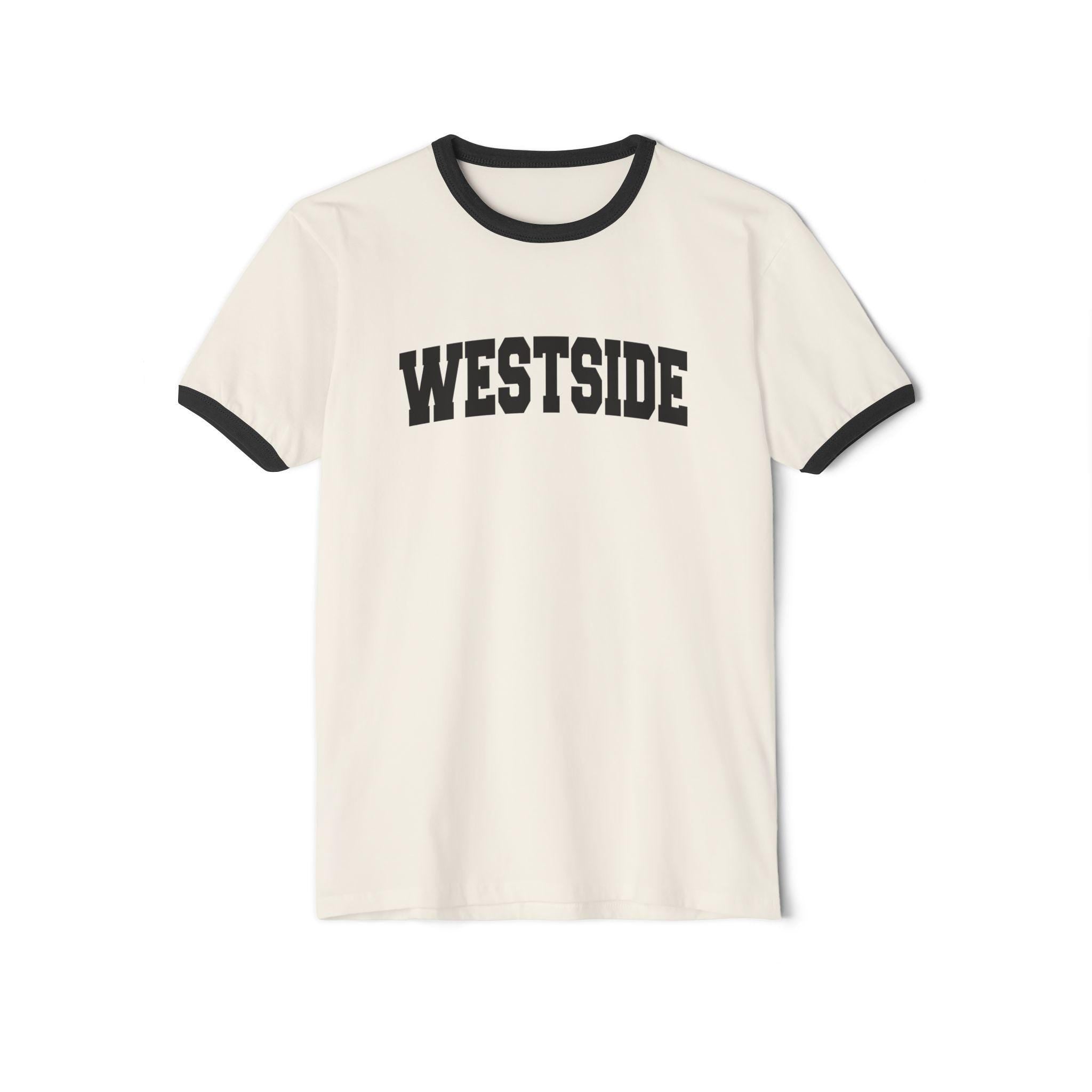 Westside Cotton Ringer Graphic Tee Unisex Westside T Shirt Vintage Style Tee Men39sWomen39s Tee Collegiate Style Graphic Tee – Aesthetic Look · High-Quality Print