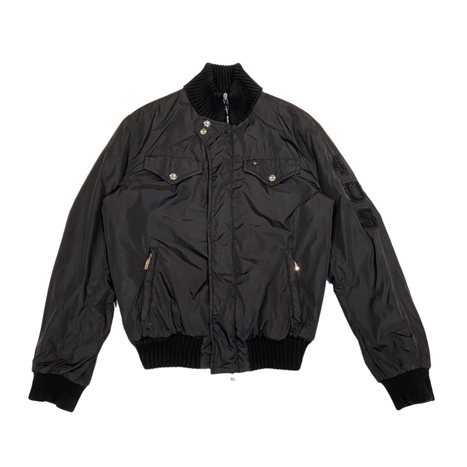 4US Cesare Paciotti Bomber Jacket Vintage Designer Black Quilted Nylon Padded Graphic Tee – Easygoing Wear · Top Pick For Any Outfit