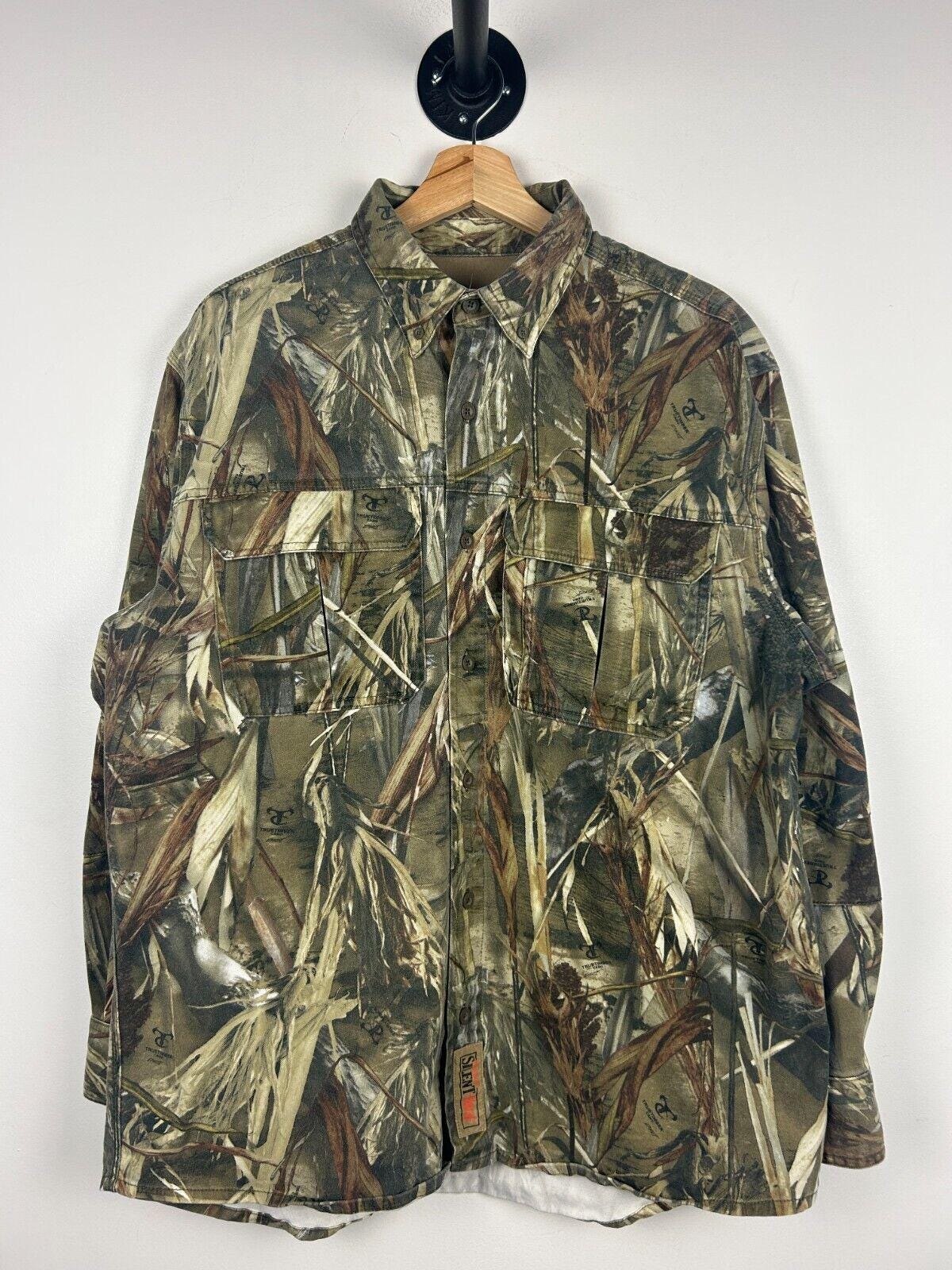 Vintage Red Head Real Tree Camo Button Up Long Sleeve Shirt Size L Graphic Tee – Soft Feel · High-Quality Print
