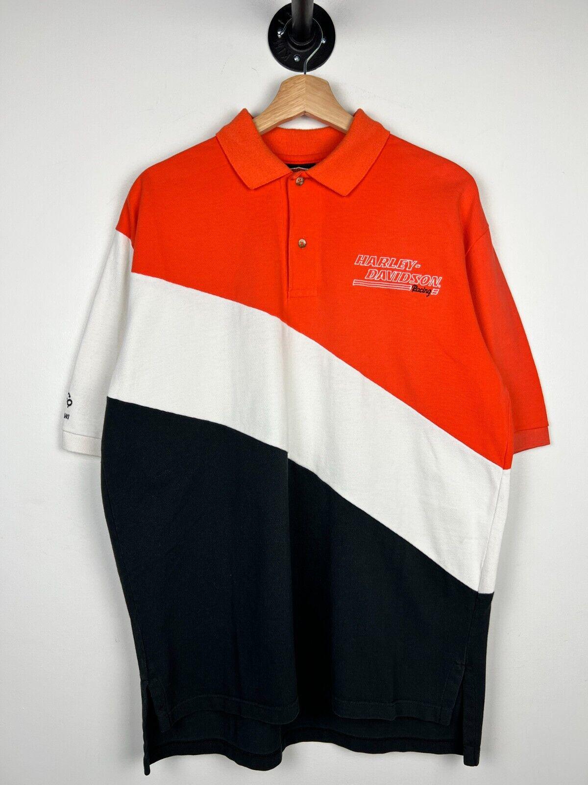 Vintage 90s Harley Davidson Racing Polo Shirt Size L Graphic Tee – Feel-Good Design · High-Quality Print