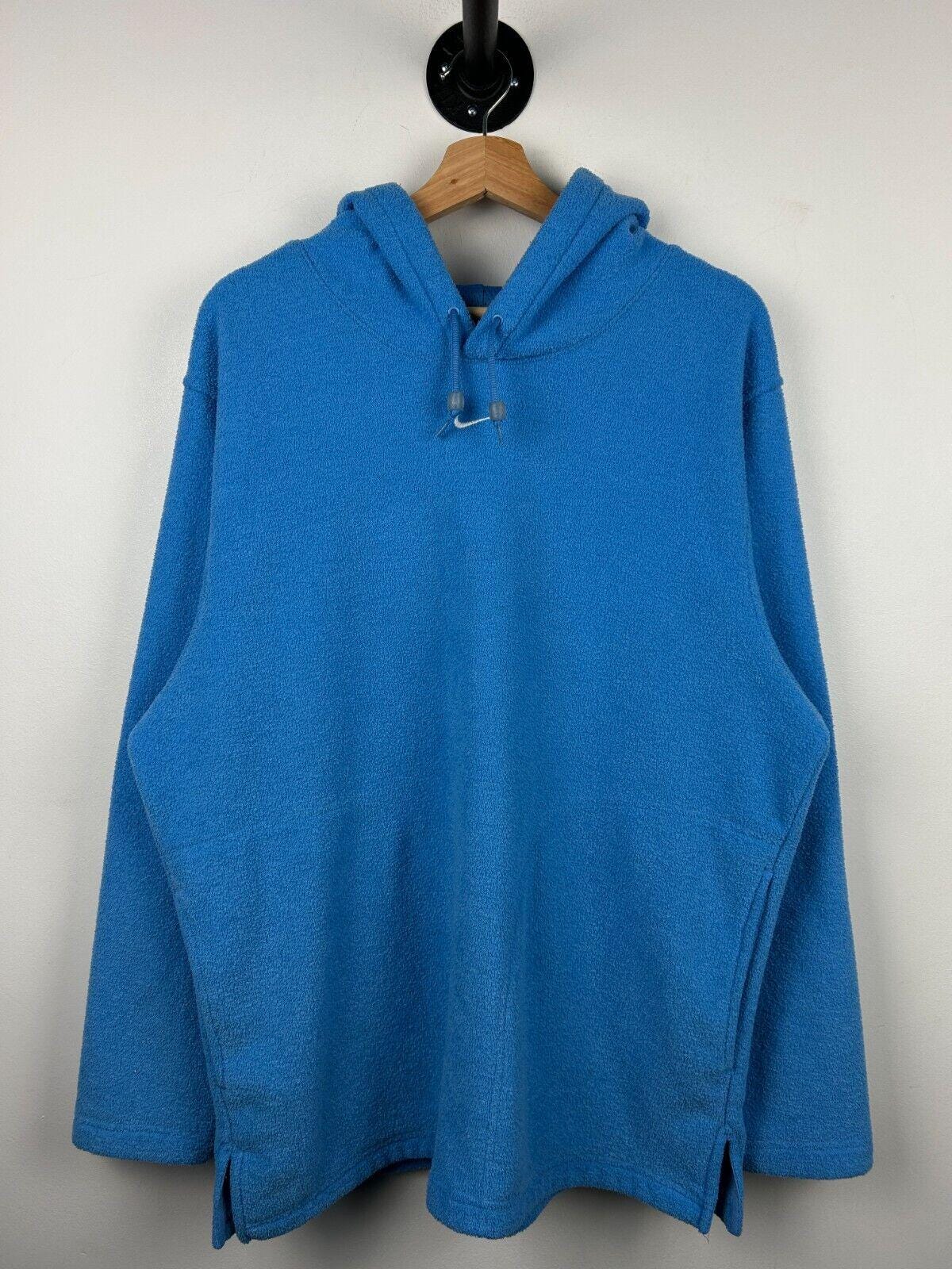Vintage Nike Middle Swoosh Baby Blue Fleece Hoodie Size M Hoodie – Cozy Vibes · Must-Have Style
