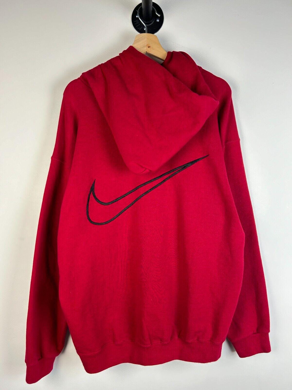 Vintage 9039s Nike Swoosh FootLocker Exclusive Red Hoodie Size L Hoodie – Warm & Stylish · High-Quality Print