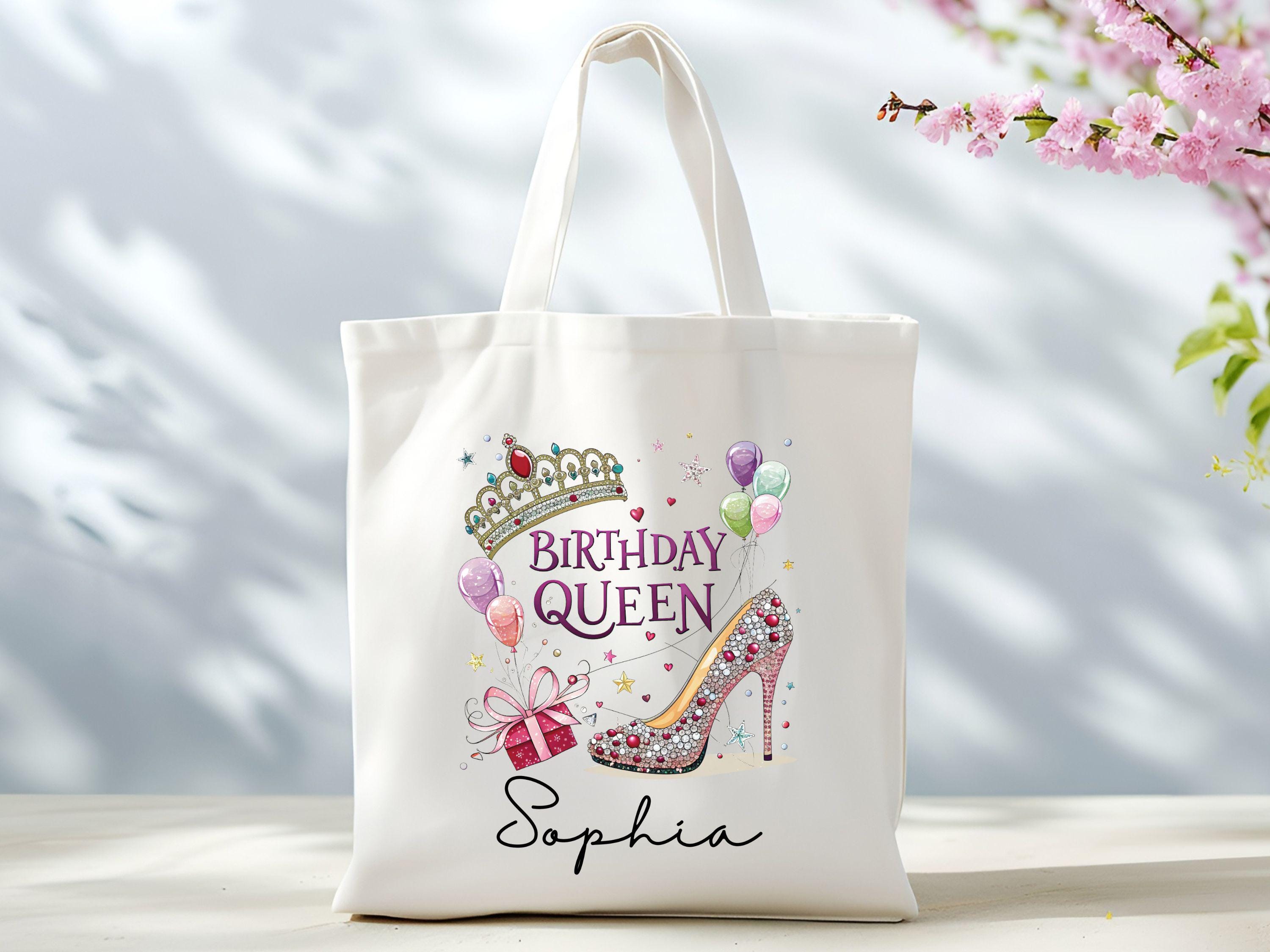 Personalized Name Birthday Queen Cotton Canvas Tote Bag Custom Birthday Girl Tote Queens Tote Bag Birthday Gift Women Birthday Party Bag Tote Bag – Everyday Comfort · Top Pick For Any Outfit