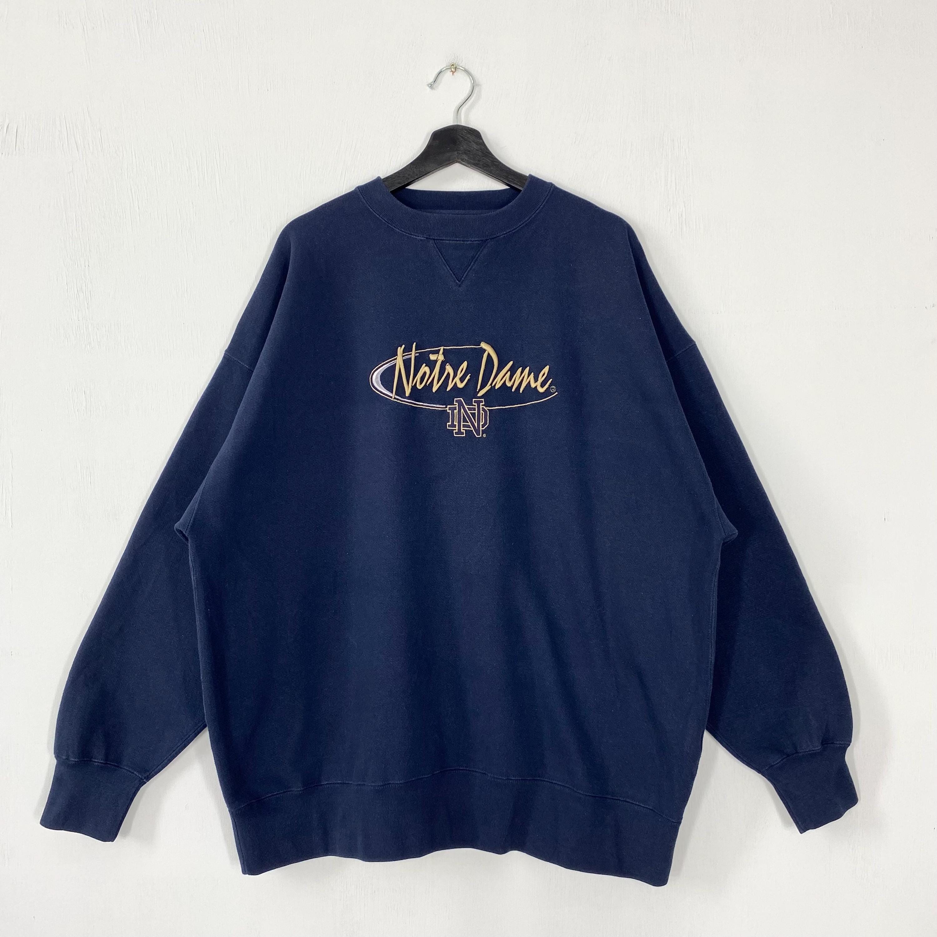 Vintage University Notre Dame Sweatshirt Notre Dame Crewneck Notre Dame Sweater Pullover Notre Dame Fighting Irish Embroidered Logo XXLarge Sweatshirt – Premium Graphic · Top Pick For Any Outfit