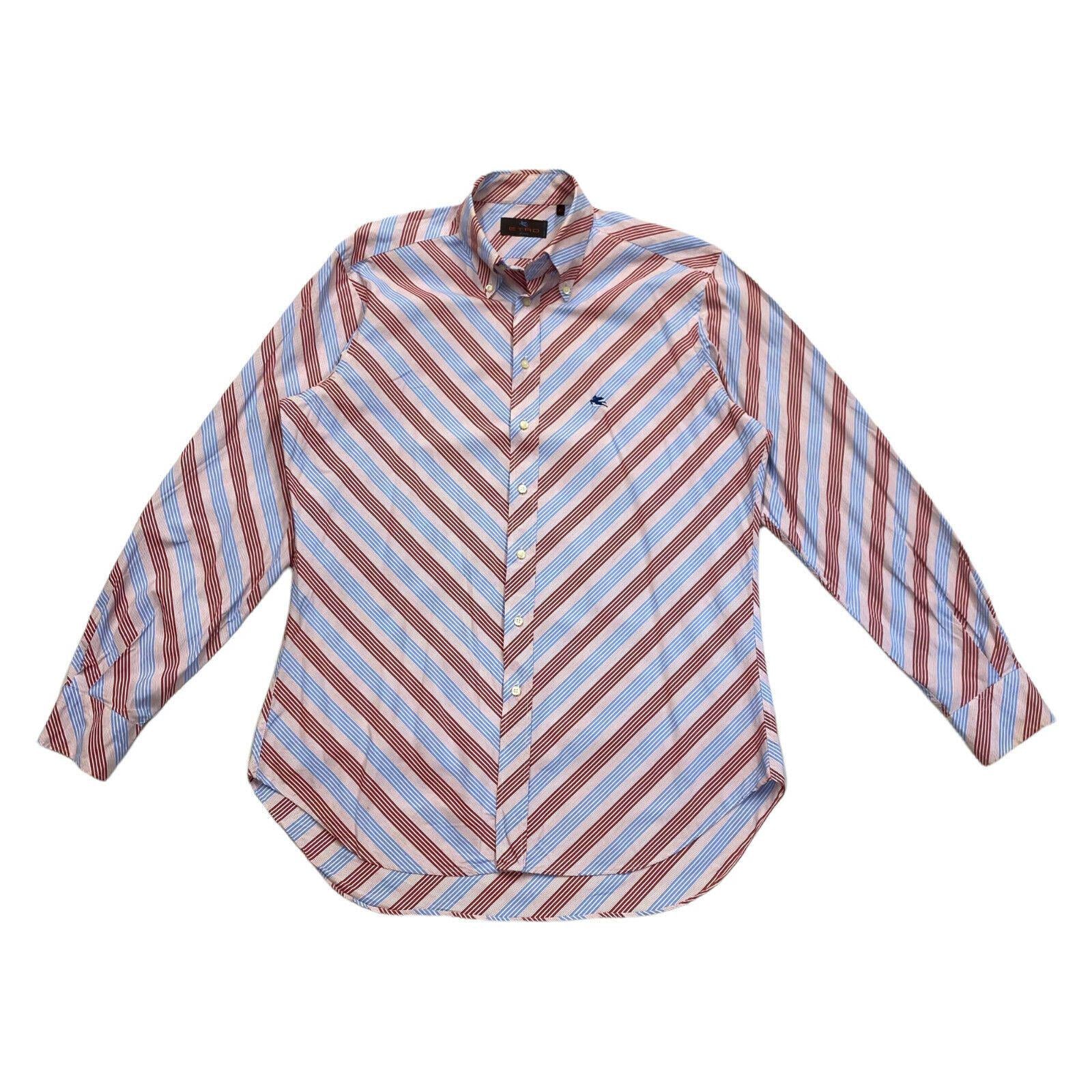 Etro Mens Striped Shirt Vintage Mens Designer Red Blue White Button Down Graphic Tee – Premium Graphic · Trending Graphic Apparel