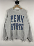 Vintage 90s Penn State Spellout Distressed Grey Crewneck Size XL Graphic Tee – Aesthetic Look · Must-Have Style