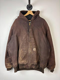 Vintage Carhartt Active Dark Brown Hooded Jacket J130 DKB Size XXL Graphic Tee – Feel-Good Design · Trending Graphic Apparel