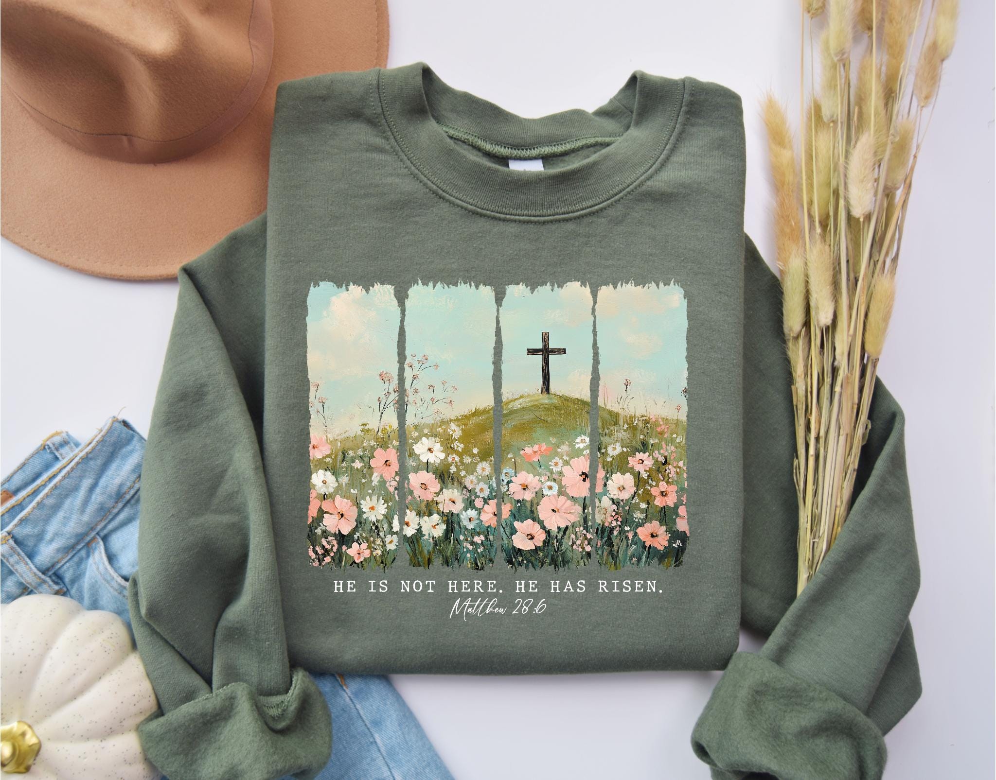 He is not here he has risen shirt easter shirt Christian Shirt Jesus Easter Shirtjesus christ easterBible verse t shirt Womens tshirt Graphic Tee – Warm & Stylish · Perfect For Daily Wear