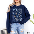 Floral Nurse Sweatshirt Boho Botanical Sweater Blue Flowers Wildflower Retro Fleece Vintage Stethoscope RN Registered Nurse Gift Sweatshirt – Feel-Good Design · High-Quality Print
