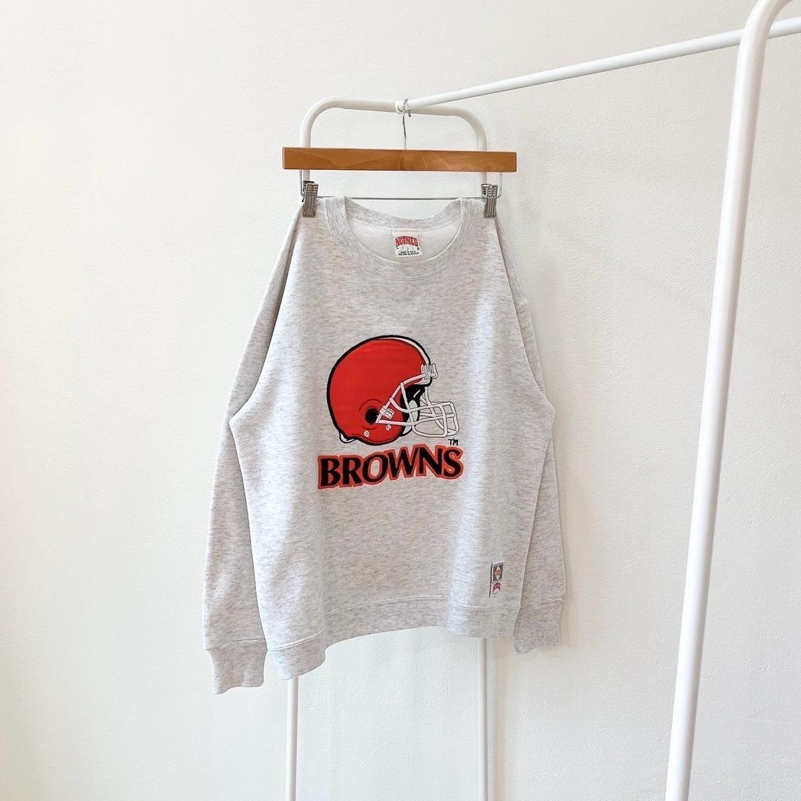 Vintage 90s Cleveland Browns NFL football embroidery Made in USA vintage Nutmeg mills gray sweatshirt L Sweatshirt – Cozy Vibes · Great Gift For Fans