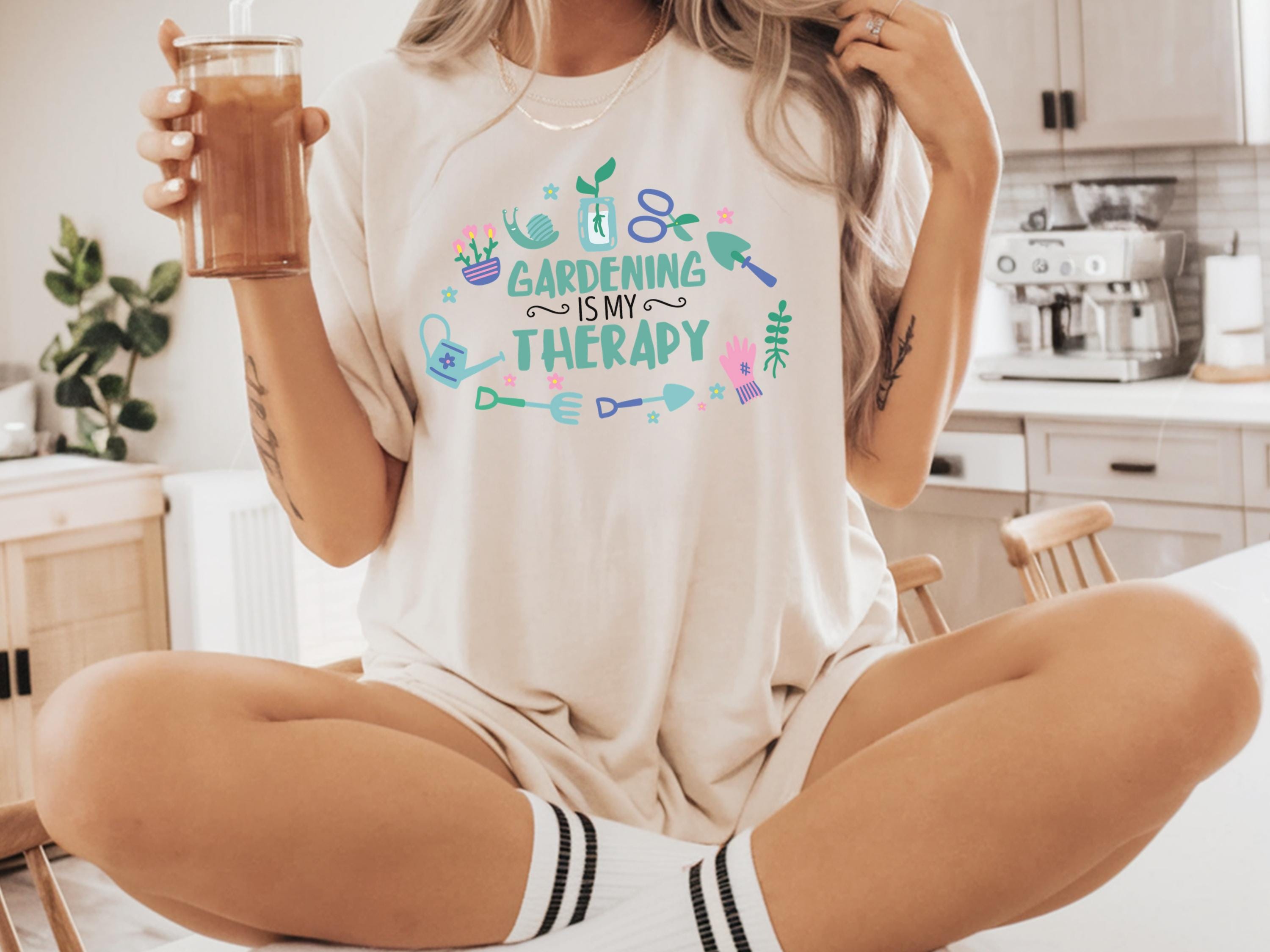 Gardening Is My Therapy Shirt Gardener Gifted Shirt Garden Tee Shirt Plant Lovers Shirt Garden Lover Gift Gift For Mom Gardening Graphic Tee – Fan Favorite · Top Pick For Any Outfit