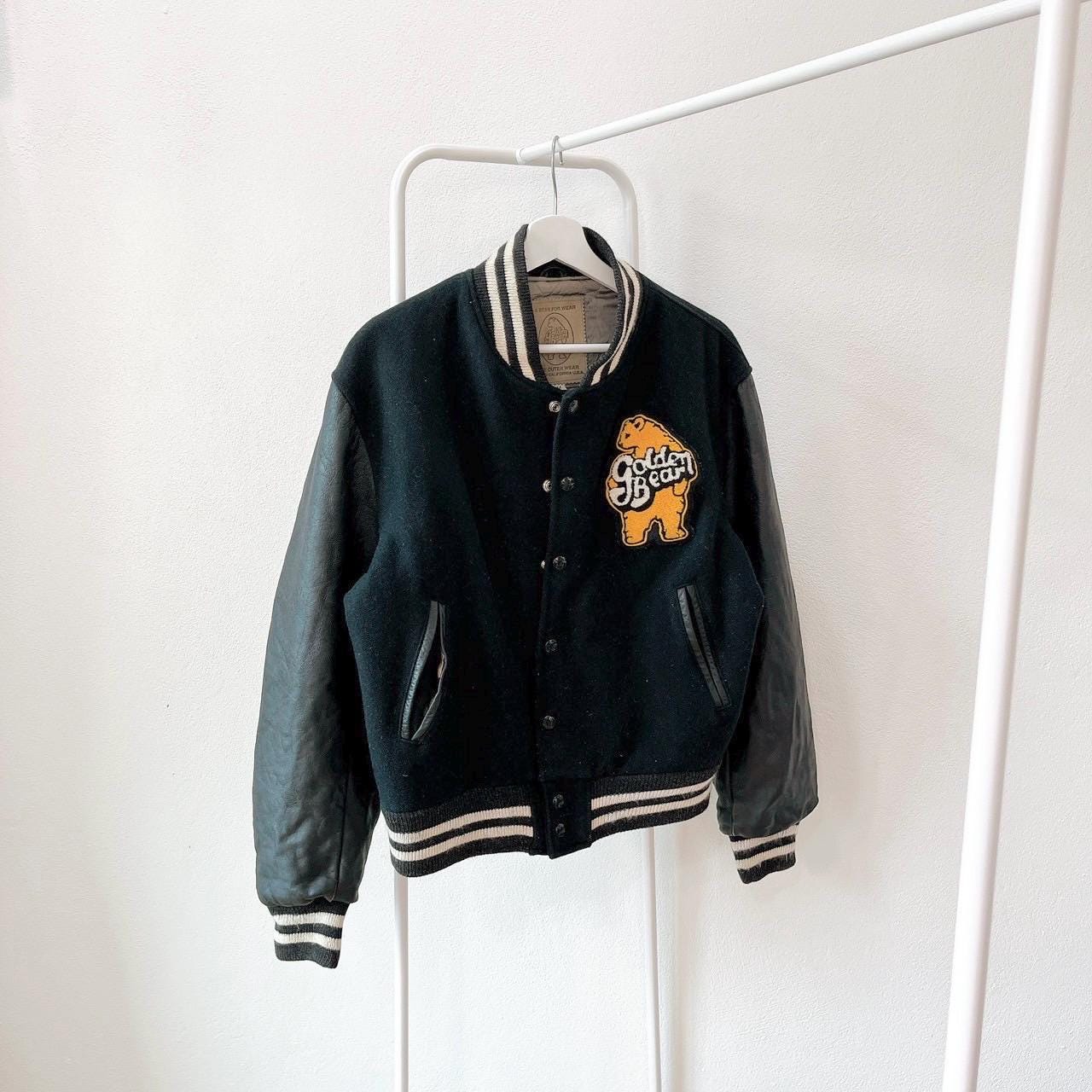 Vintage 90s Golden Bear jacket Golden Bear varsity black jacket M Graphic Tee – Premium Graphic · High-Quality Print