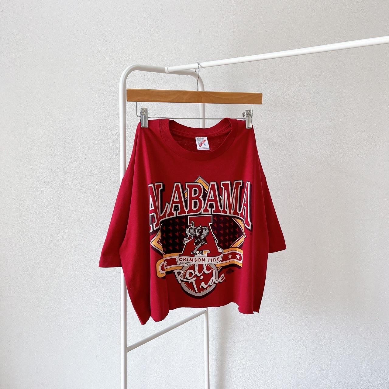 Vintage 90s Alabama Crimson Tide NCAA vintage Jerzees cropped t shirt XL Graphic Tee – Aesthetic Look · Great Gift For Fans