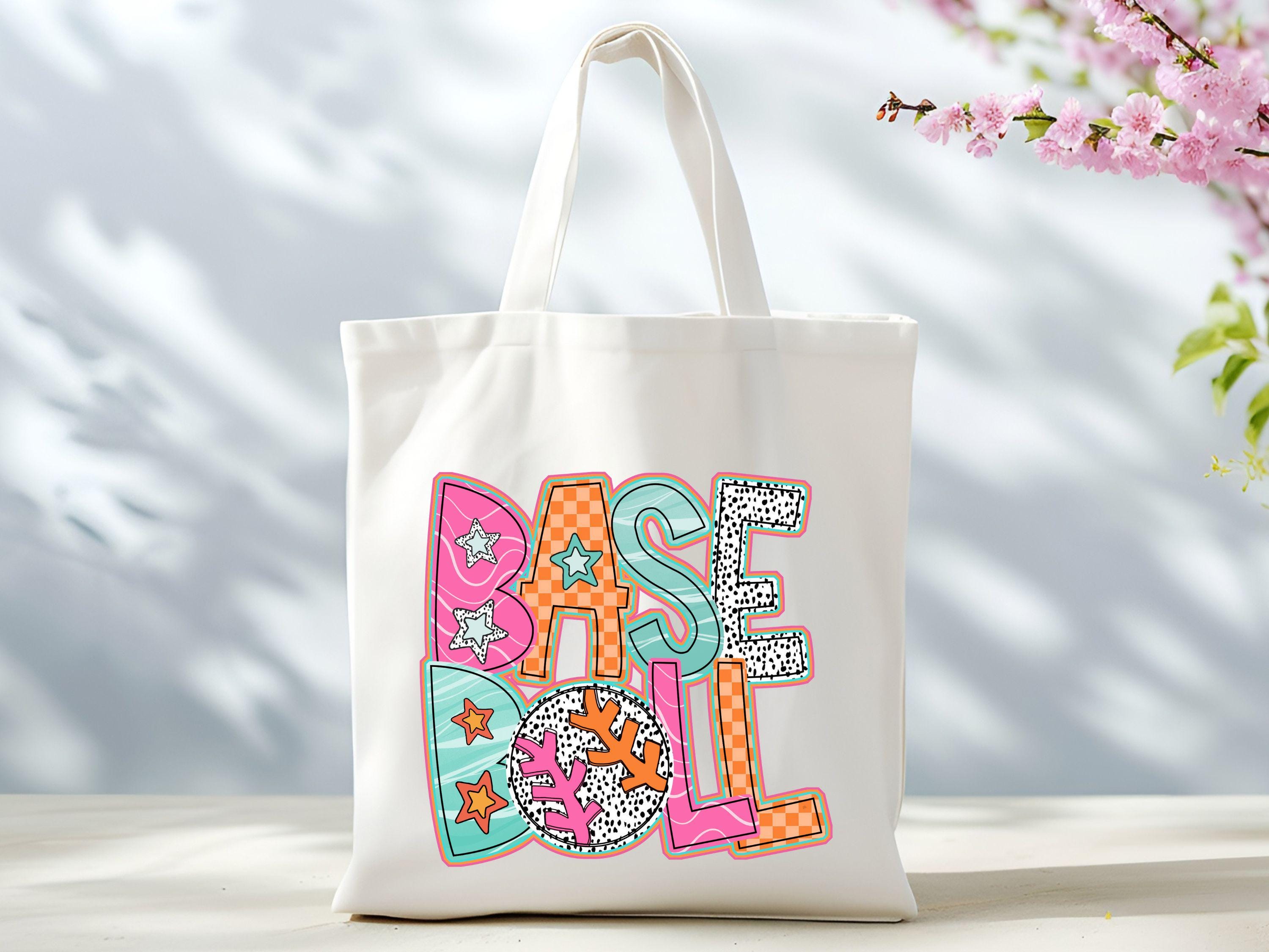 Baseball Tote Bag Brushstroke Game Day Tote Baseball Mama Bag Baseball Mom Bags Baseball Bow Bag Cotton Canvas Tote Bag Tote Bag – Everyday Comfort · Perfect For Daily Wear