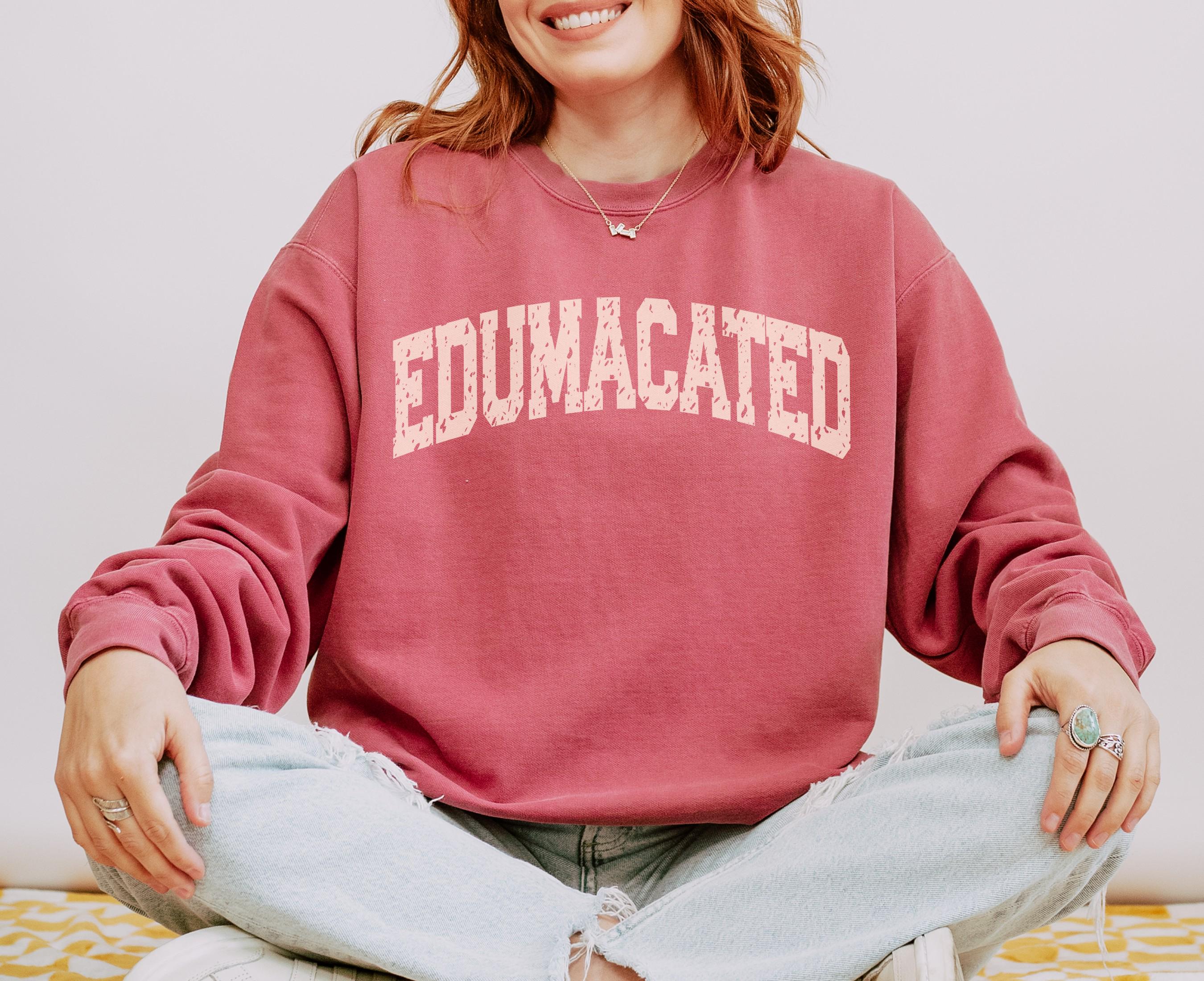 Funny Graduation Shirt EDUMACATED Crewneck Sweatshirt for Grad Gift or College Student Sweatshirt – Bold Style · Perfect For Daily Wear