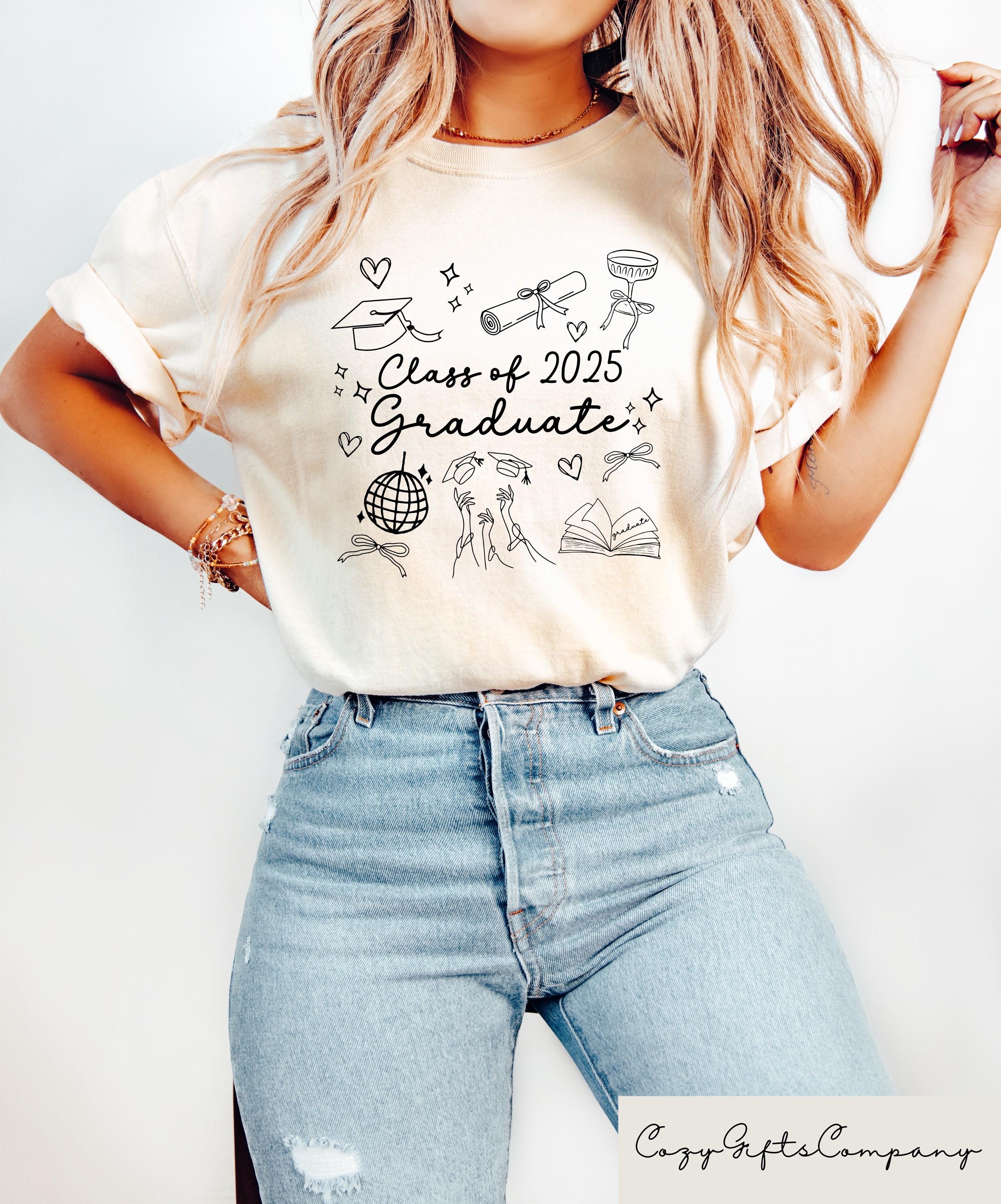 Class Of 2025 Grad T shirt Funny Grad Sweatshirt Graduation Party Shirt Retro Graduation Gift High School Tee Friends Matching Outfit Sweatshirt – Feel-Good Design · Great Gift For Fans