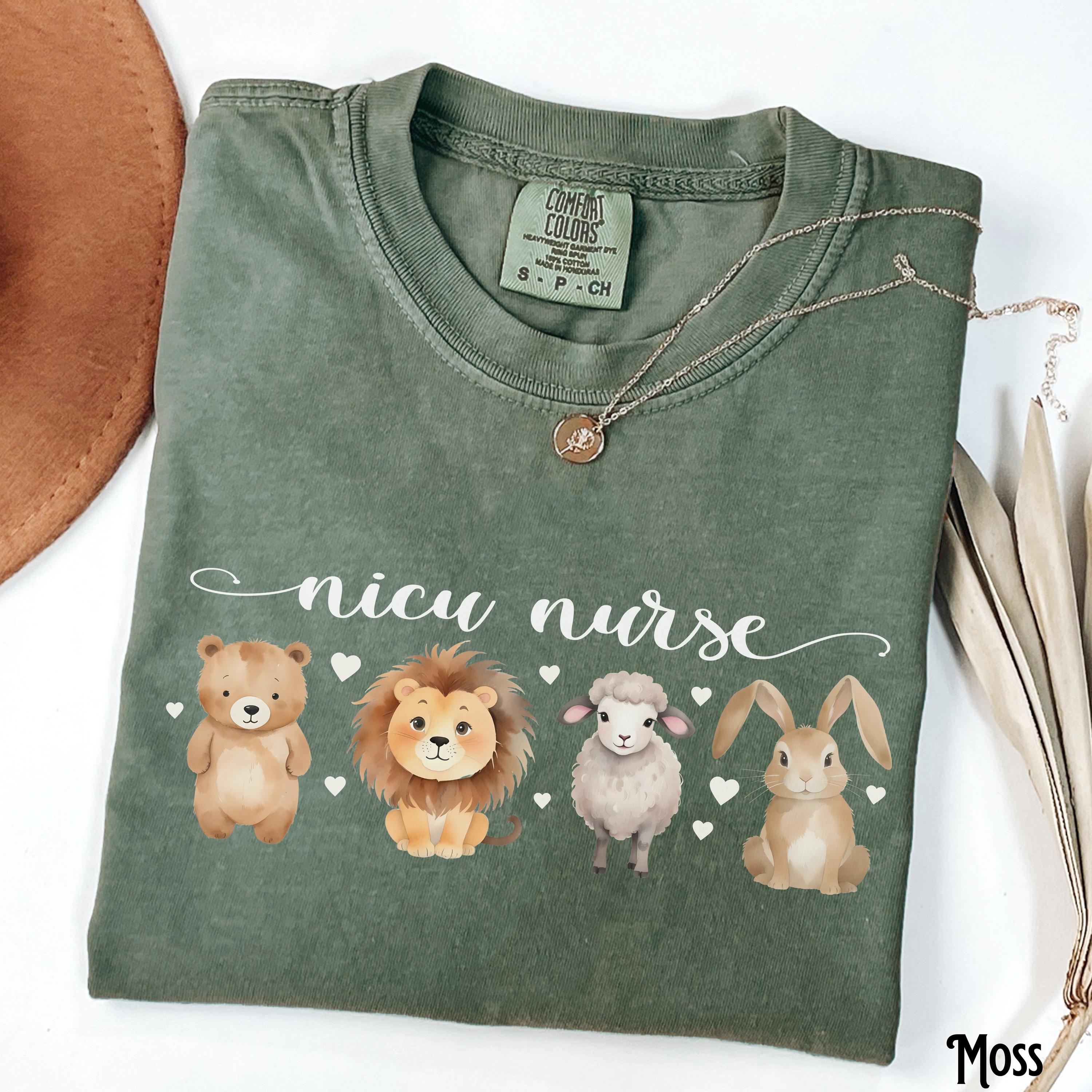 NICU Nurse Shirt Neonatal Intensive Care Unit Nursing RN Crew Nurse Life Animals Graduation Gift for NICU Nurse Graphic Tee – Bold Style · High-Quality Print