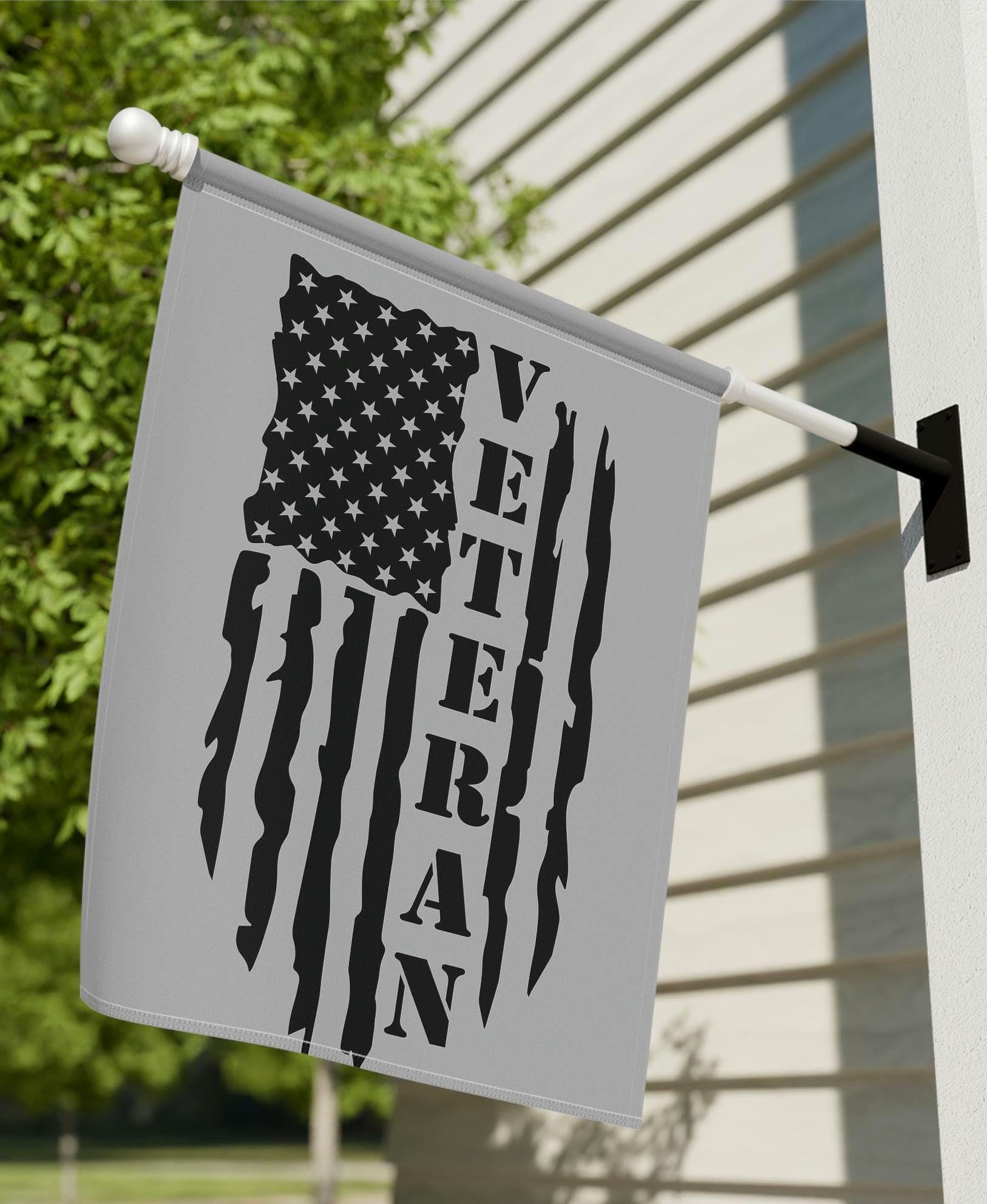 Military Veteran39s Garden And House Banner Patriotic Home Decor Memorial Day Gift Housewarming Military Tribute Independance Day Flag Graphic Tee – Aesthetic Look · High-Quality Print