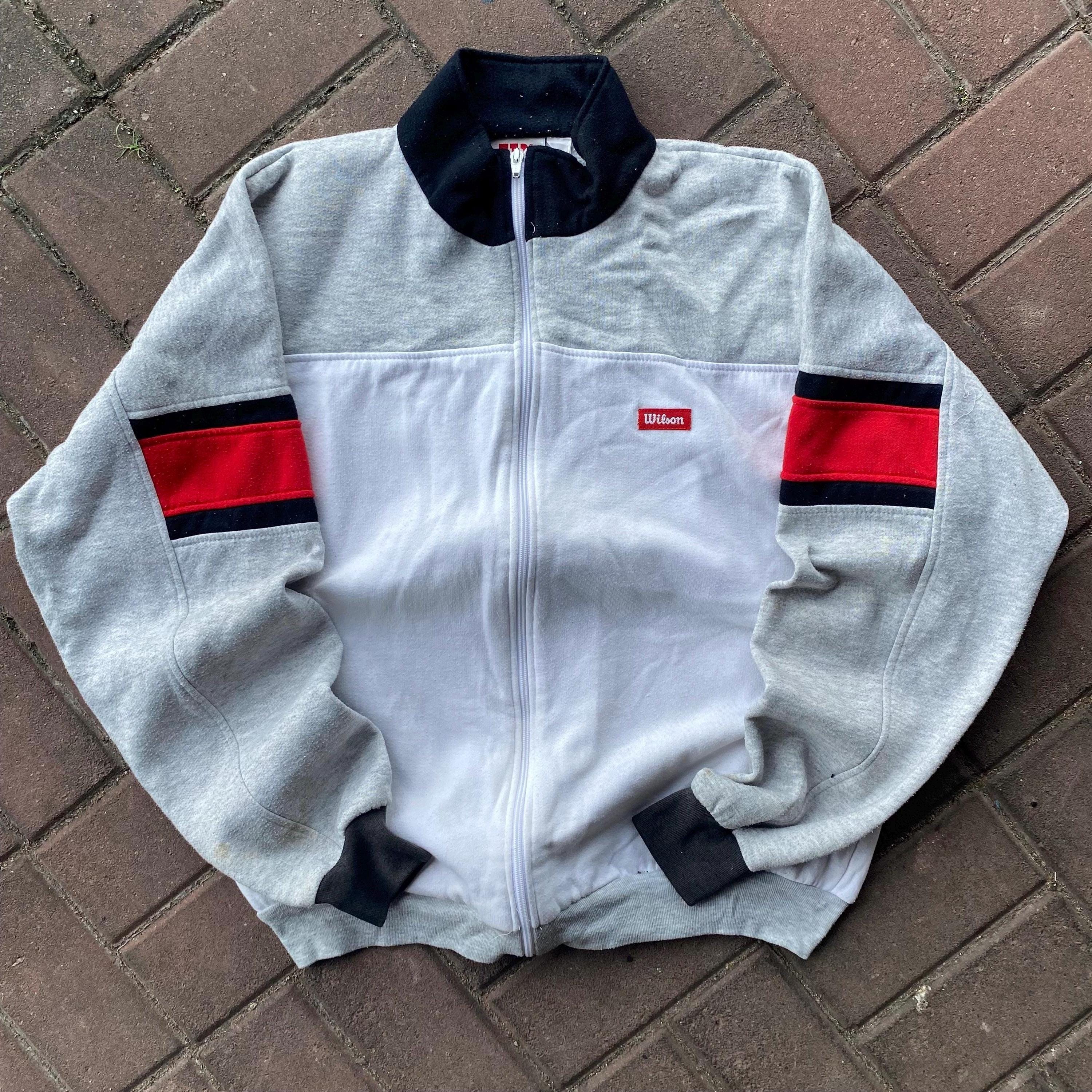 Vintage Wilson Tag Wilson Spellout Small Logo Embroidered Sweatshirt Crewneck Sweater Full Zipper Wilson Baggie Colour Gray Size X Large Sweatshirt – Cozy Vibes · Trending Graphic Apparel