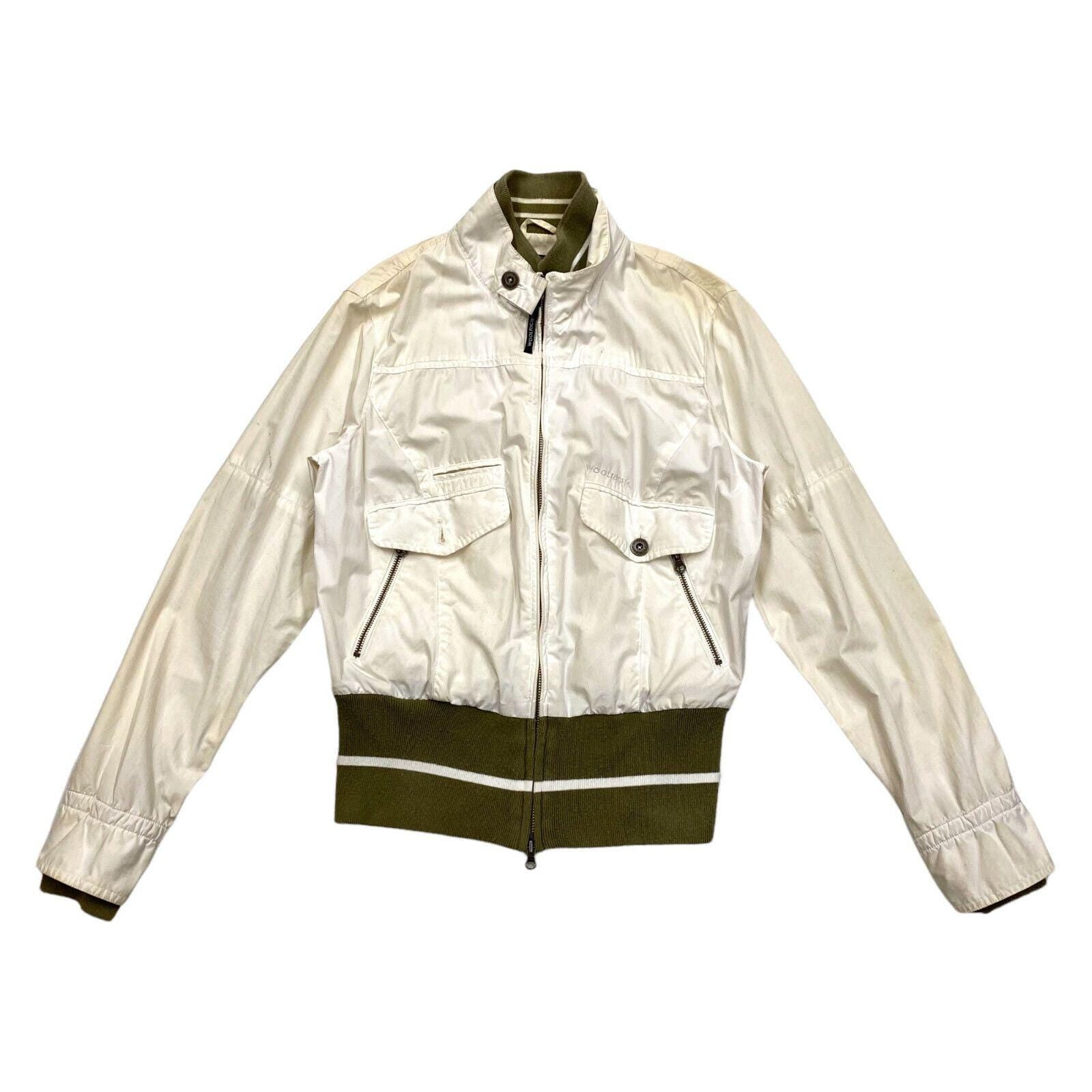 Woolrich Womens Bomber Jacket Vintage Designer White Green Cotton Full Zip VTG Graphic Tee – Premium Graphic · Great Gift For Fans