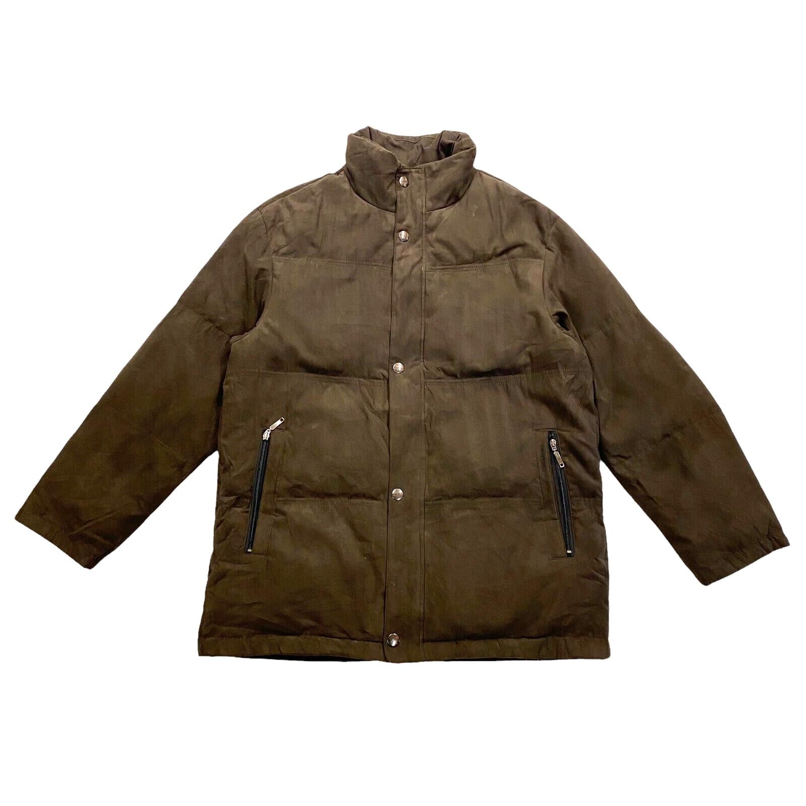 Pierre Cardin Padded Coat Vintage Mens Designer Brown Faux Suede Long Puffer Graphic Tee – Soft Feel · Must-Have Style