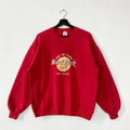 Vintage 90s Hard Rock Cafe Sweatshirt Hard Rock Cafe Crewneck Las Vegas Sweater Hard Rock Cafe Bar Restaurant Embroidered Logo Red Medium Sweatshirt – Bold Style · Perfect For Daily Wear