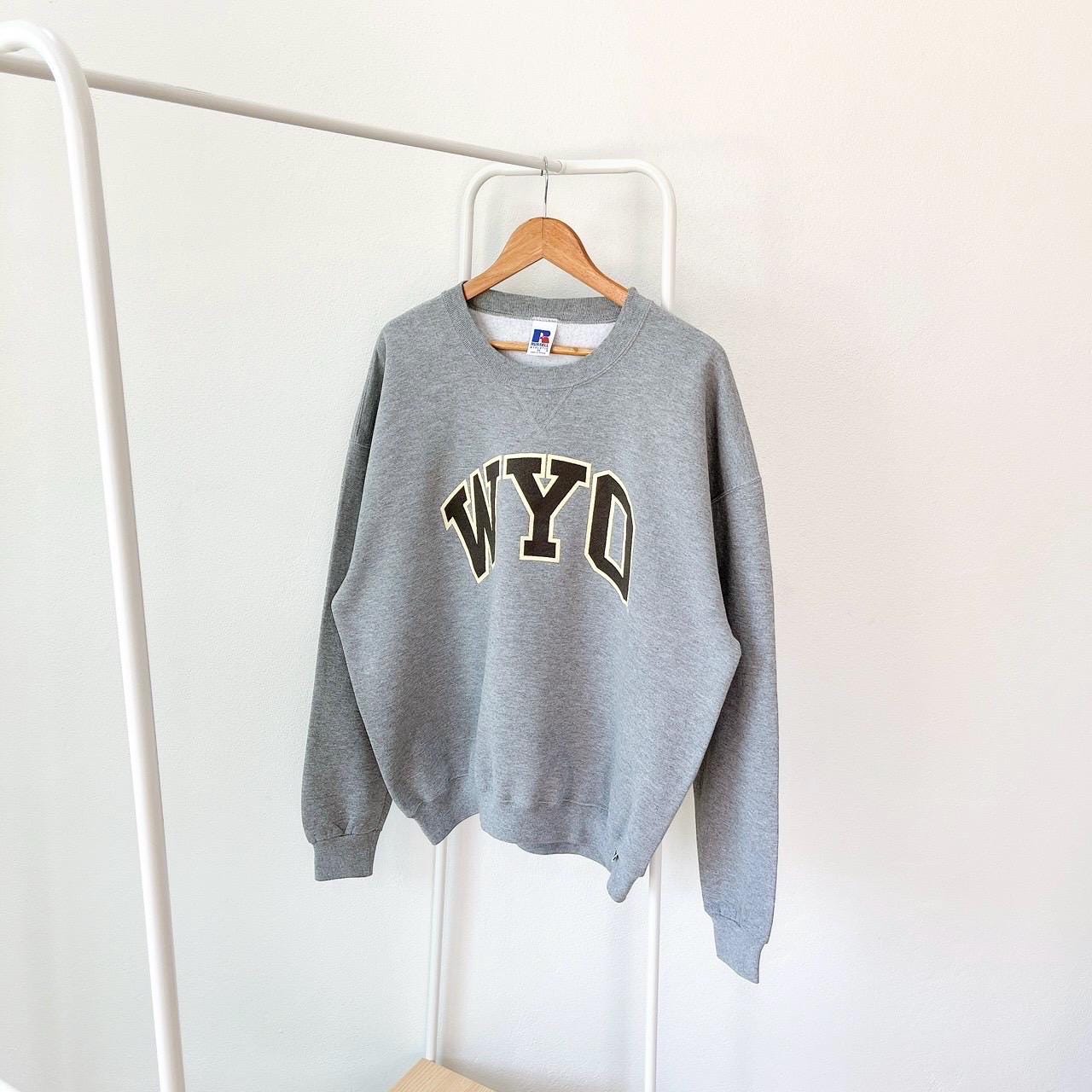Vintage 90s Wyoming Cowboys NCAA vintage Russell gray sweatshirt XL Sweatshirt – Fan Favorite · Great Gift For Fans
