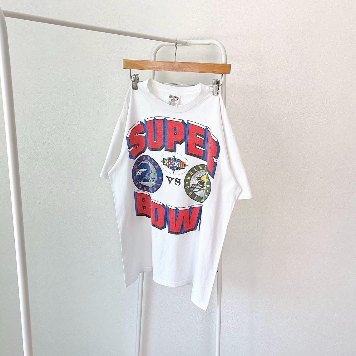 Vintage 90s Packers Broncos NFL 1998 football vintage Oneita white t shirt L Graphic Tee – Bold Style · Perfect For Daily Wear