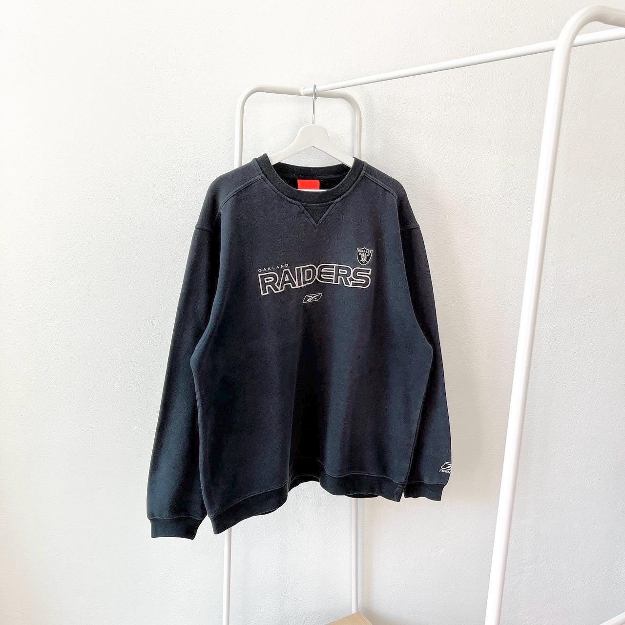 Vintage 00s Oakland Raiders football vintage Reebok embroidery black sweatshirt L Sweatshirt – Easygoing Wear · Trending Graphic Apparel
