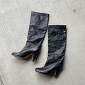 vintage black leather knee high heeled boot Graphic Tee – Everyday Comfort · Great Gift For Fans