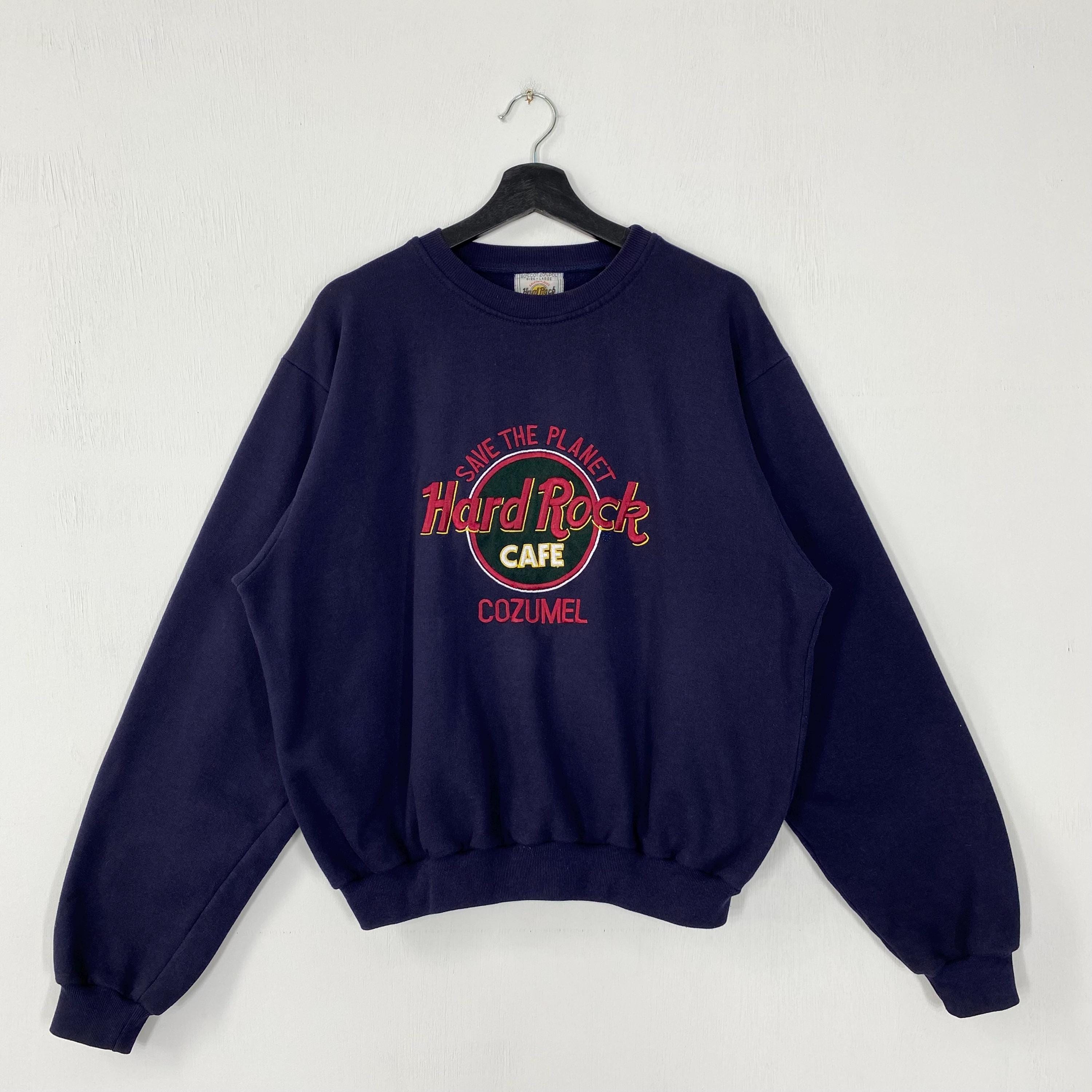 Vintage 90s Hard Rock Cafe Sweatshirt Hard Rock Cafe Crewneck Cozumel Sweater Pullover Hard Rock Cafe Bar Restaurant Embroidered Logo Medium Sweatshirt – Premium Graphic · High-Quality Print