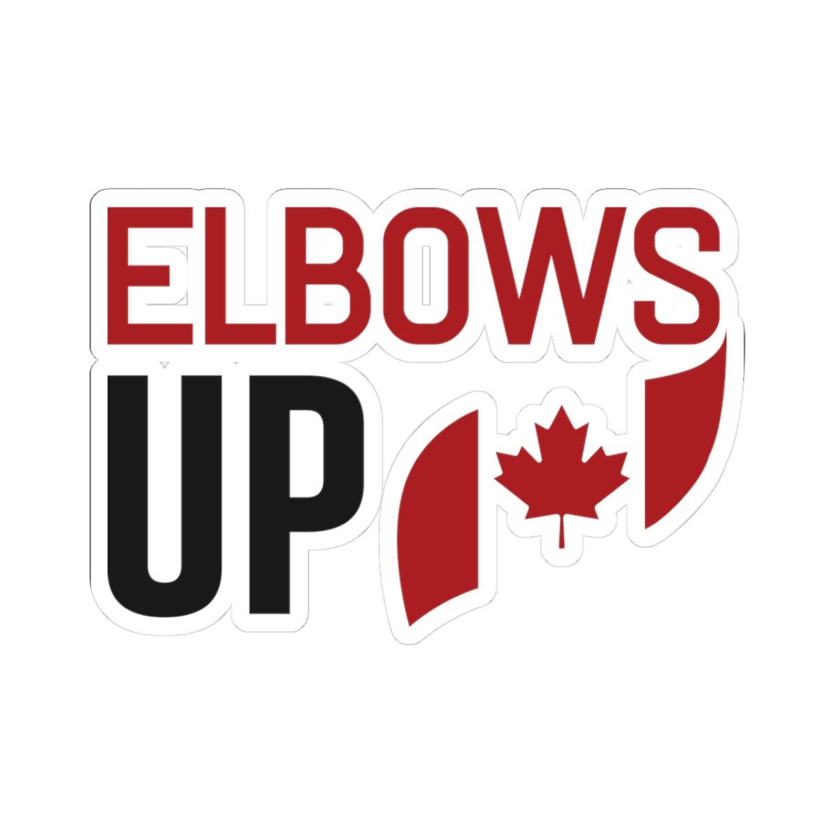 Canada Elbows Up Kiss Cut Stickers Unique Laptop Decals Canada Pride Stickers Gift for Canadians Kindness Quote Decor Canadian Flair Graphic Tee – Everyday Comfort · High-Quality Print
