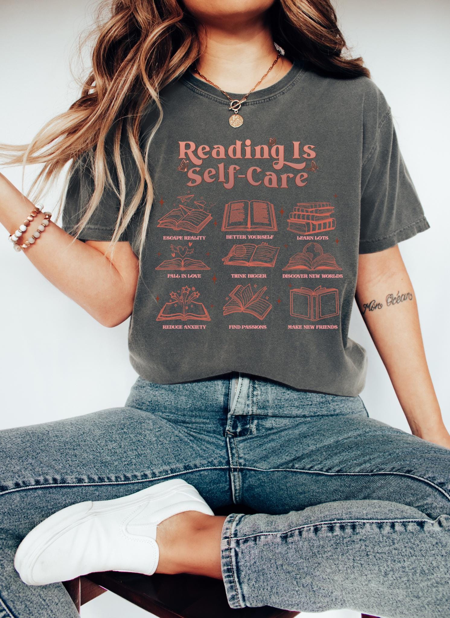 Mental Health Shirt Women Bookish Shirt Book Lover Gift Read Banned Books Shirt Cute gift for nook lover Trendy shirt Graphic Tee – Premium Graphic · High-Quality Print