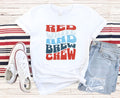 Red White BREW CREW Shirt for 4th of July Funny July 4 Beer Tee Groovy Independence Day TShirt Patriotic Drinking Tee Graphic Tee – Warm & Stylish · High-Quality Print