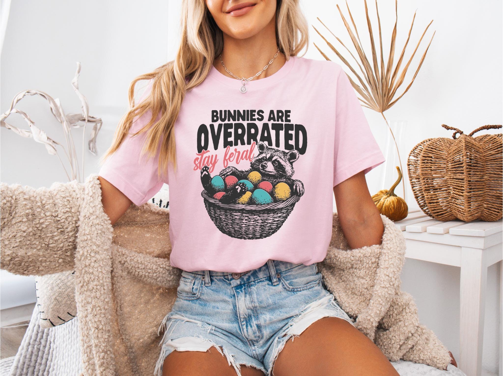Bunnies Are Overrated Stay Feral Shirt Funny Easter Raccoon T Shirt Graphic Feral Easter Shirt Women shirt Trendy shirt for her Funny Graphic Tee – Premium Graphic · Perfect For Daily Wear