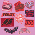 Creepy Sticker Set of 10 Satan Halloween Decals Feral Design Large Stickers for Adults Funny Murder Decals Vintage Halloween Decals Graphic Tee – Soft Feel · Trending Graphic Apparel