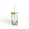 Botanical Sipper Glass 16oz Floral Drinkware with Straw Eco Friendly Beverage Container Perfect Gift for Nature Lovers Bridal Shower Graphic Tee – Fan Favorite · Must-Have Style