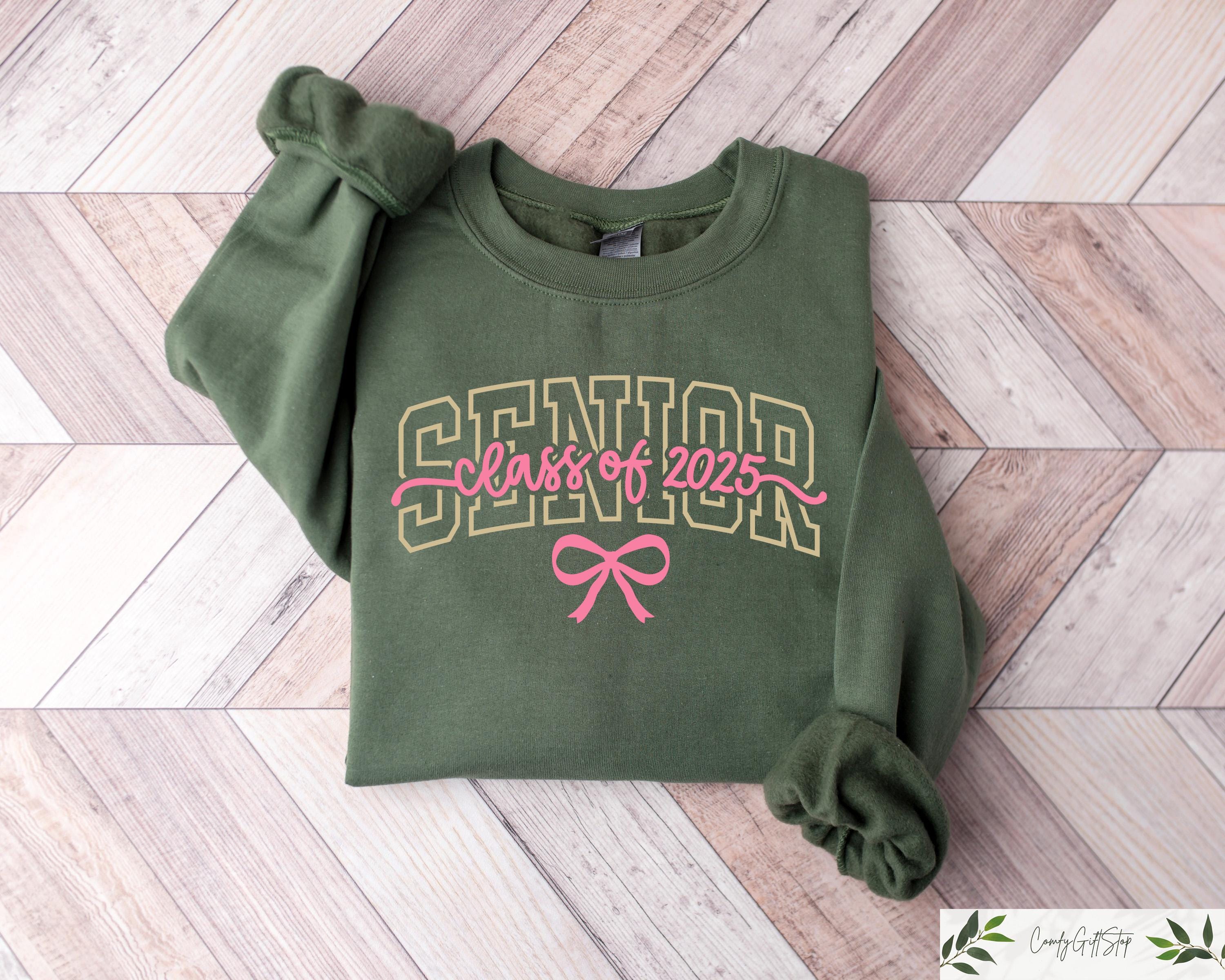 Senior Class Of 2025 Sweatshirt Coquette Senior T Shirt Coquette Bow Shirt Senior Girl Gift Schools Off Outfit End Of School Tee Sweatshirt – Soft Feel · Perfect For Daily Wear