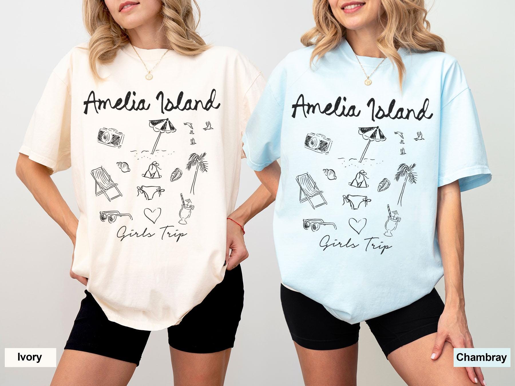 Amelia Island Shirt Girls Trip Tees Gifts for Her Comfort Colors Vacation Tshirt Matching Shirts Girls Trip Favors Friends Trip Graphic Tee – Bold Style · Top Pick For Any Outfit
